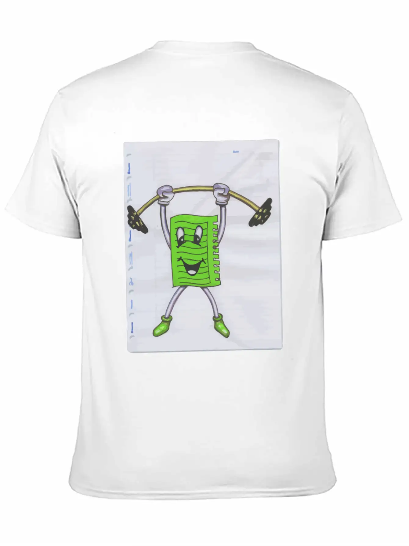 Sticky Note Sport Gym Drawing Paint Dumbbell Modern Fit Casual T-Shirt – Clean And Versatile Design