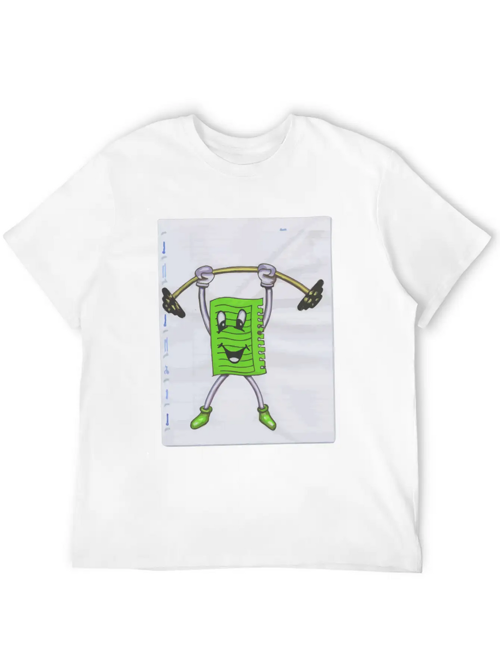Sticky Note Sport Gym Drawing Paint Dumbbell Modern Fit Casual T-Shirt – Clean And Versatile Design