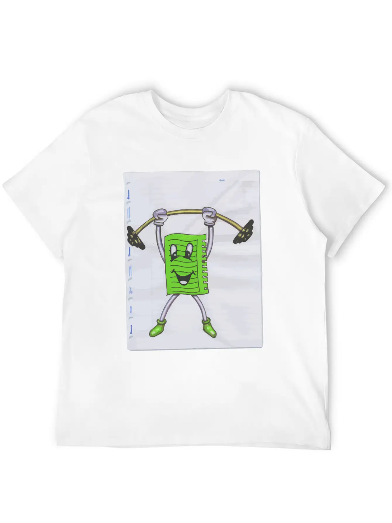Sticky Note Sport Gym Drawing Paint Dumbbell Modern Fit Casual T-Shirt – Clean And Versatile Design