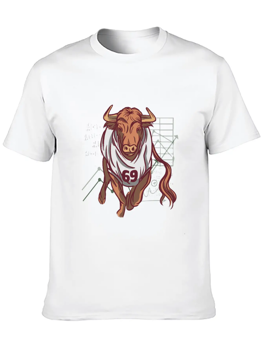 Stock Market Bull Running With 69 Shirt Timeless Short Sleeve Tee – Comfy And Minimalist Design