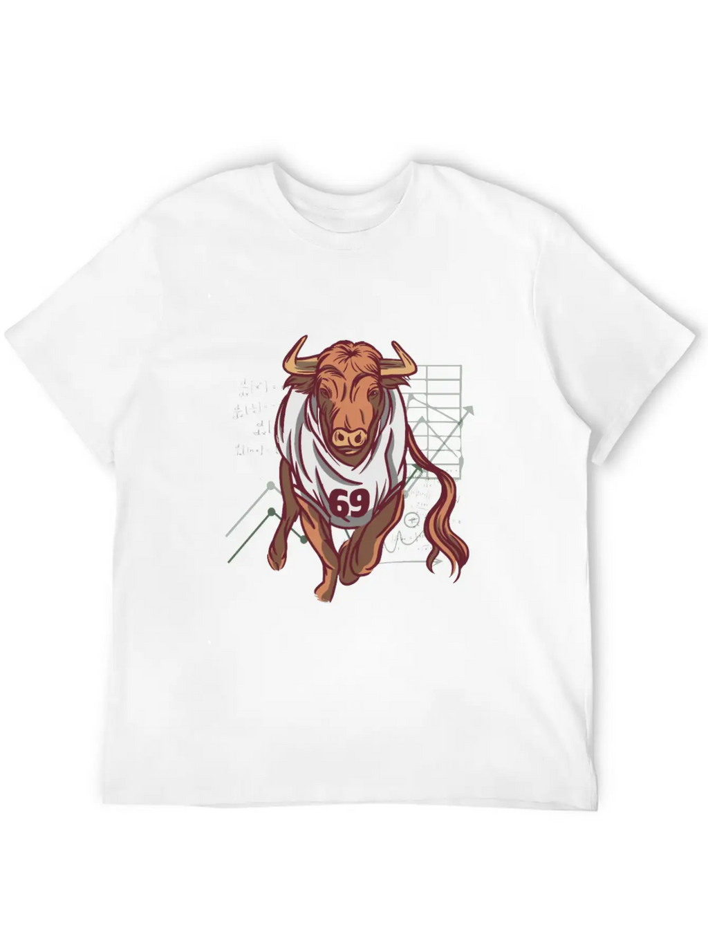 Stock Market Bull Running With 69 Shirt Timeless Short Sleeve Tee – Comfy And Minimalist Design