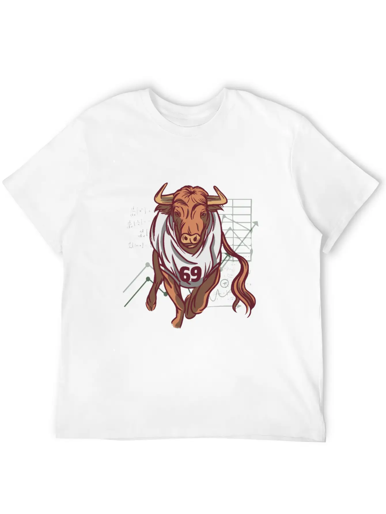 Stock Market Bull Running With 69 Shirt Timeless Short Sleeve Tee – Comfy And Minimalist Design