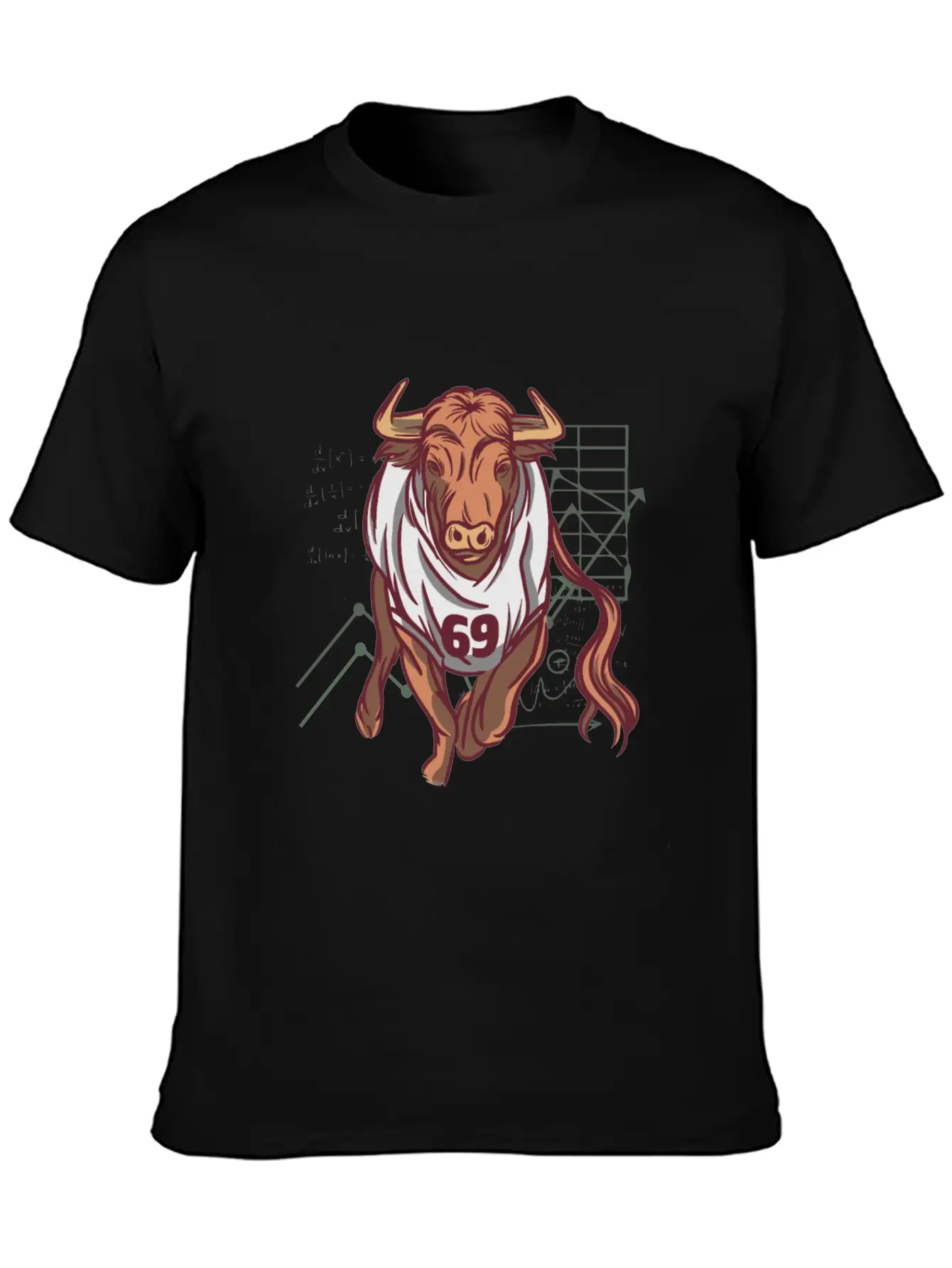 Stock Market Bull Running With 69 Shirt Timeless Short Sleeve Tee – Comfy And Minimalist Design