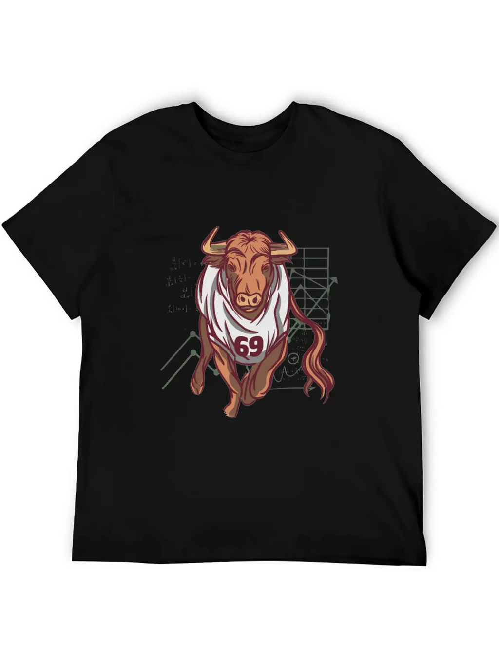 Stock Market Bull Running With 69 Shirt Timeless Short Sleeve Tee – Comfy And Minimalist Design
