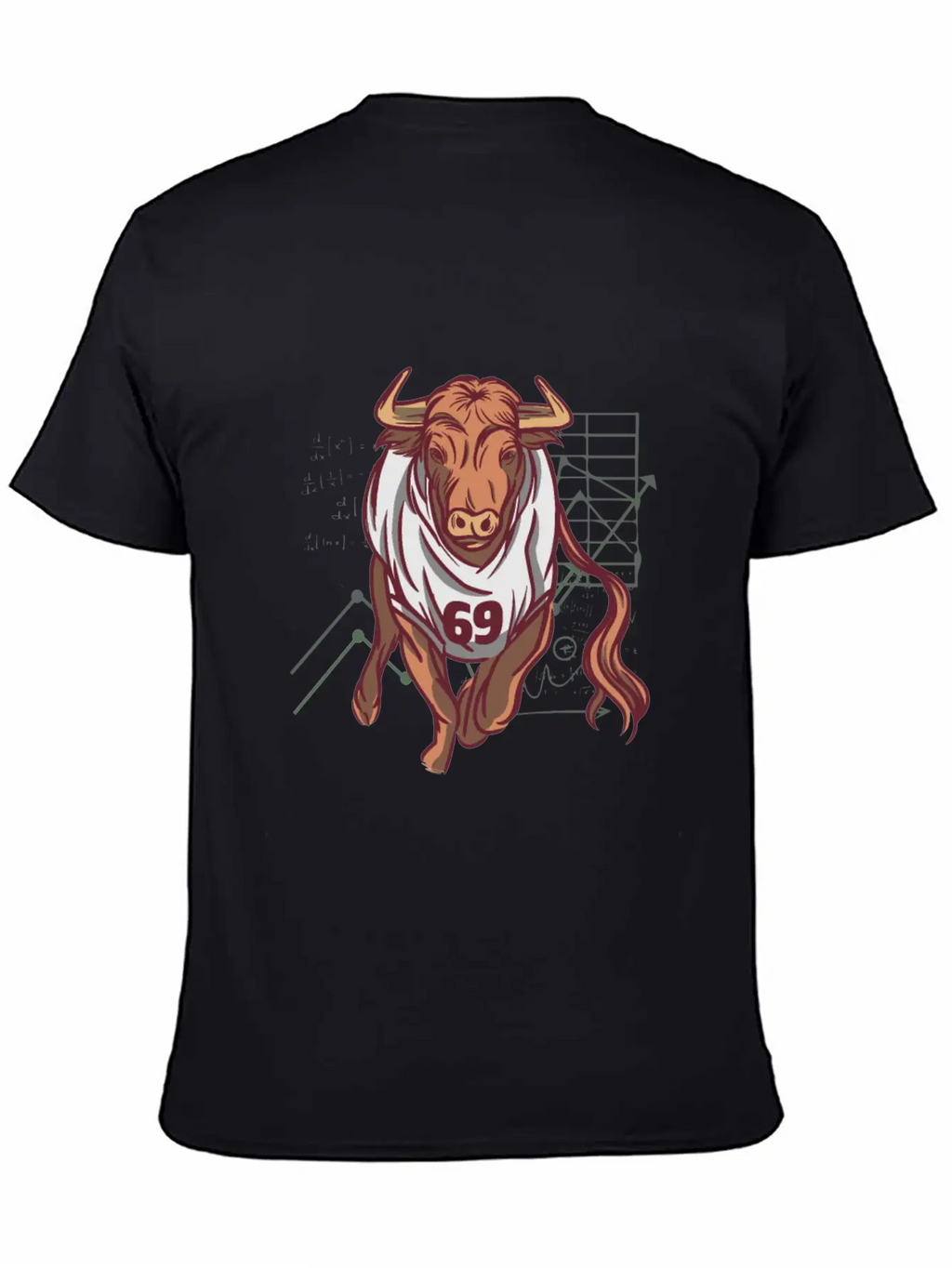 Stock Market Bull Running With 69 Shirt Timeless Short Sleeve Tee – Comfy And Minimalist Design