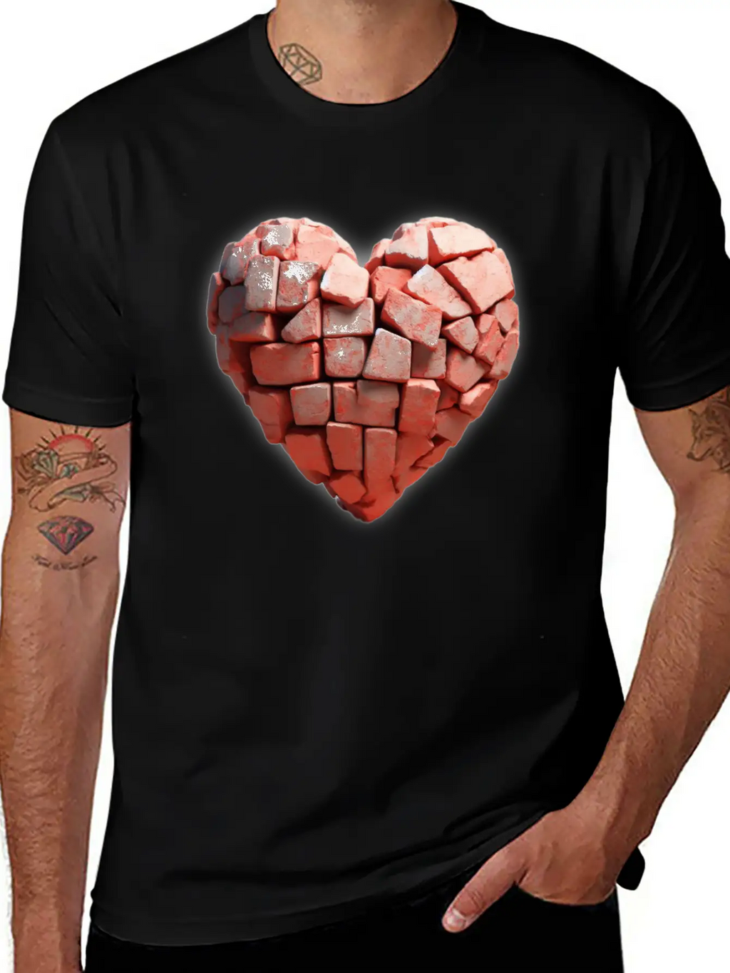 Stone Brick Heart Classic Cotton Tee – Unisex Comfort For Any Season
