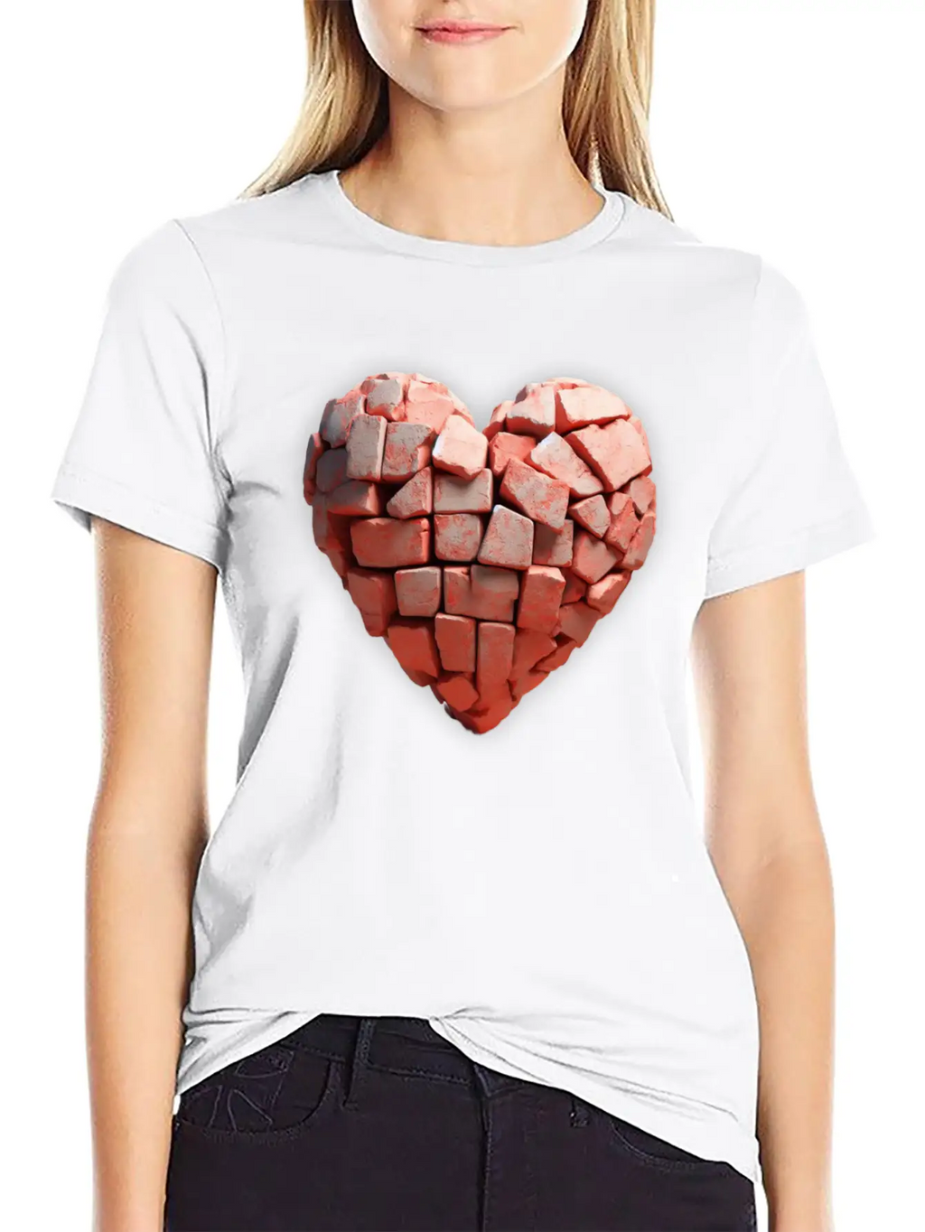 Stone Brick Heart Classic Cotton Tee – Unisex Comfort For Any Season