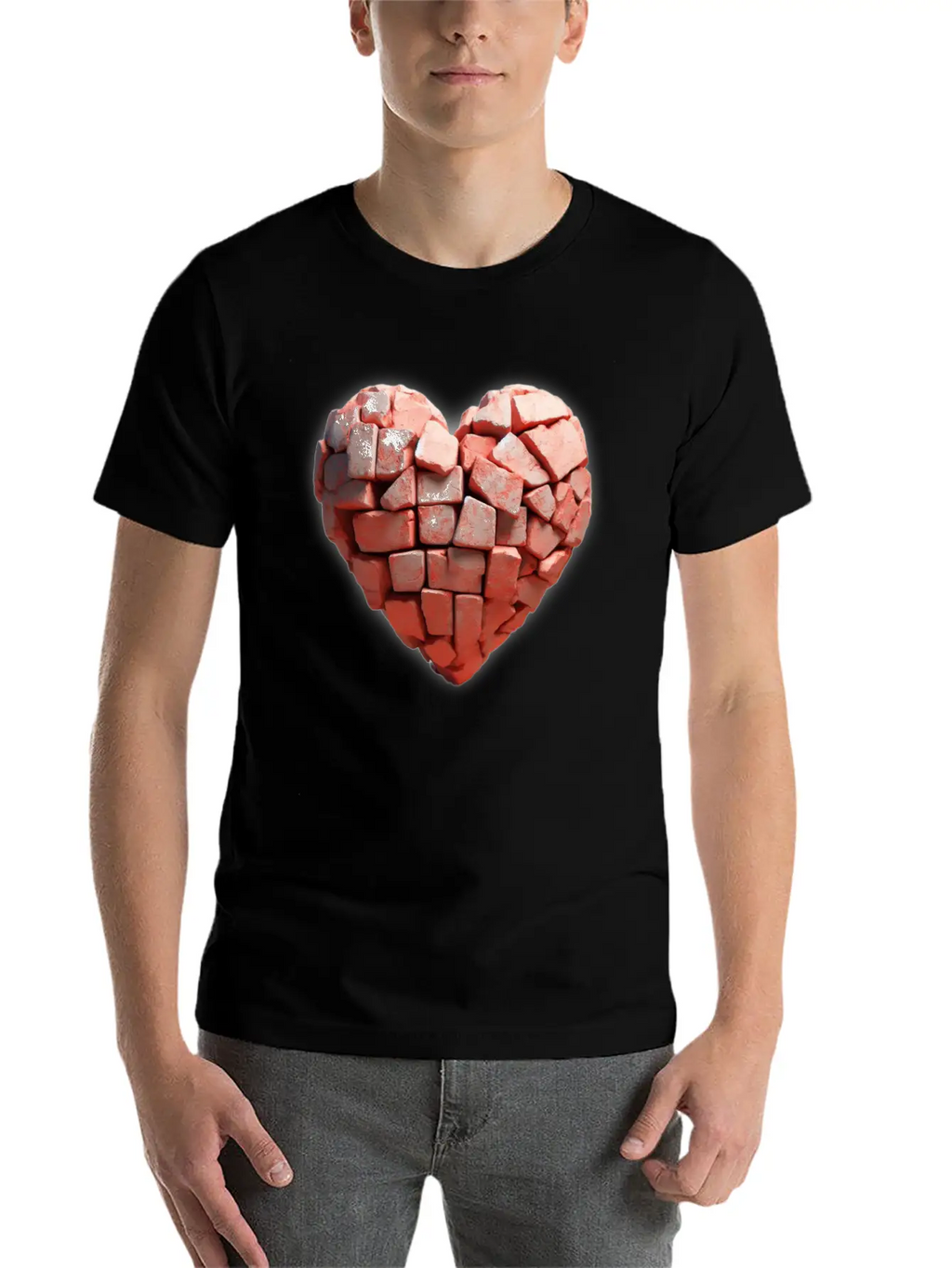 Stone Brick Heart Classic Cotton Tee – Unisex Comfort For Any Season