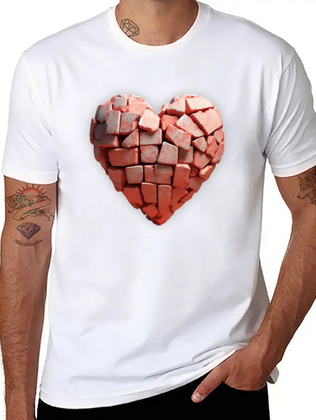 Stone Brick Heart Classic Cotton Tee – Unisex Comfort For Any Season