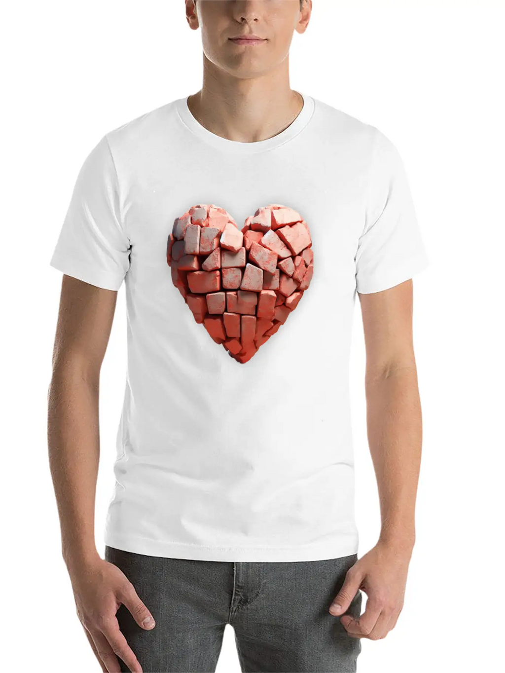 Stone Brick Heart Classic Cotton Tee – Unisex Comfort For Any Season