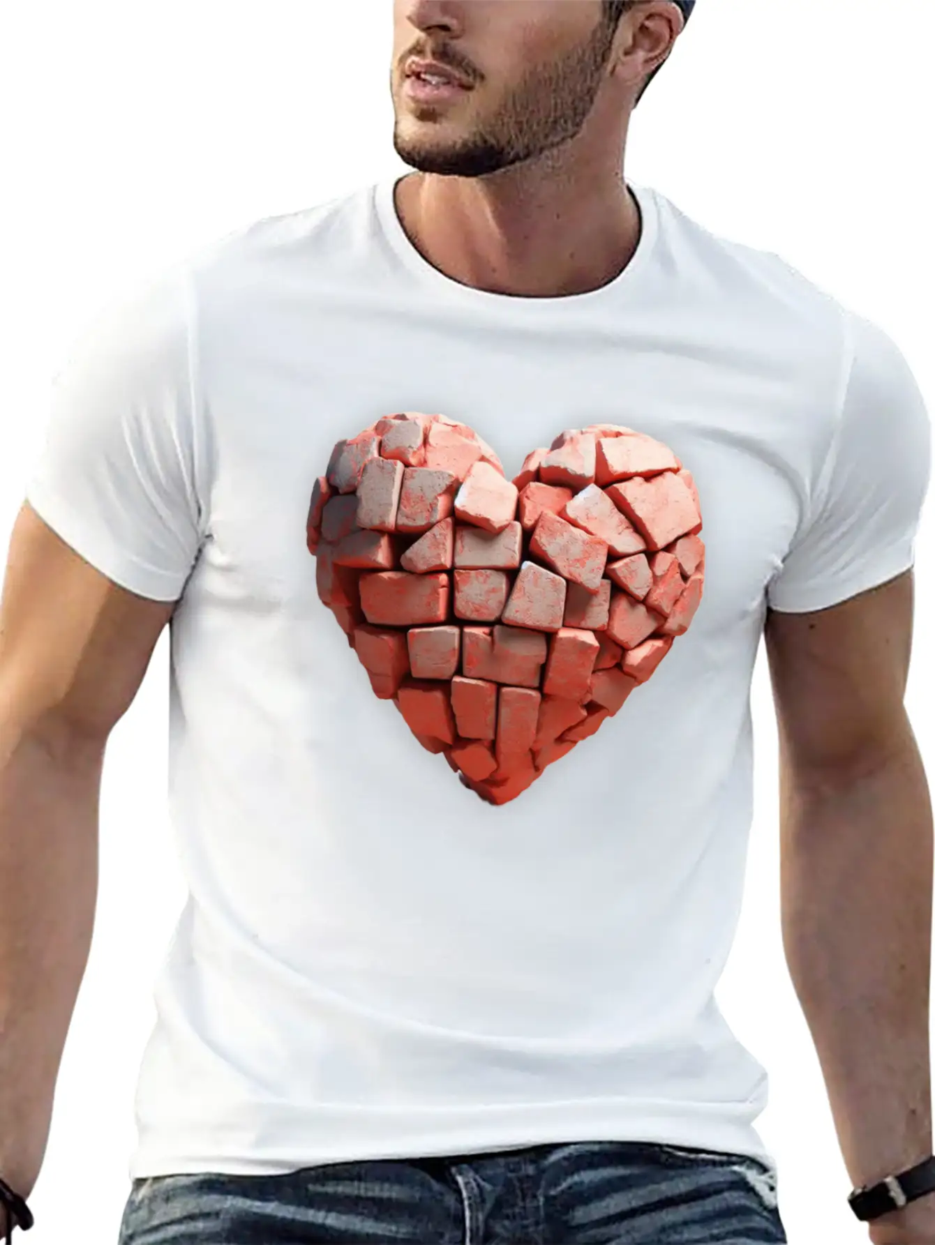 Stone Brick Heart Classic Cotton Tee – Unisex Comfort For Any Season