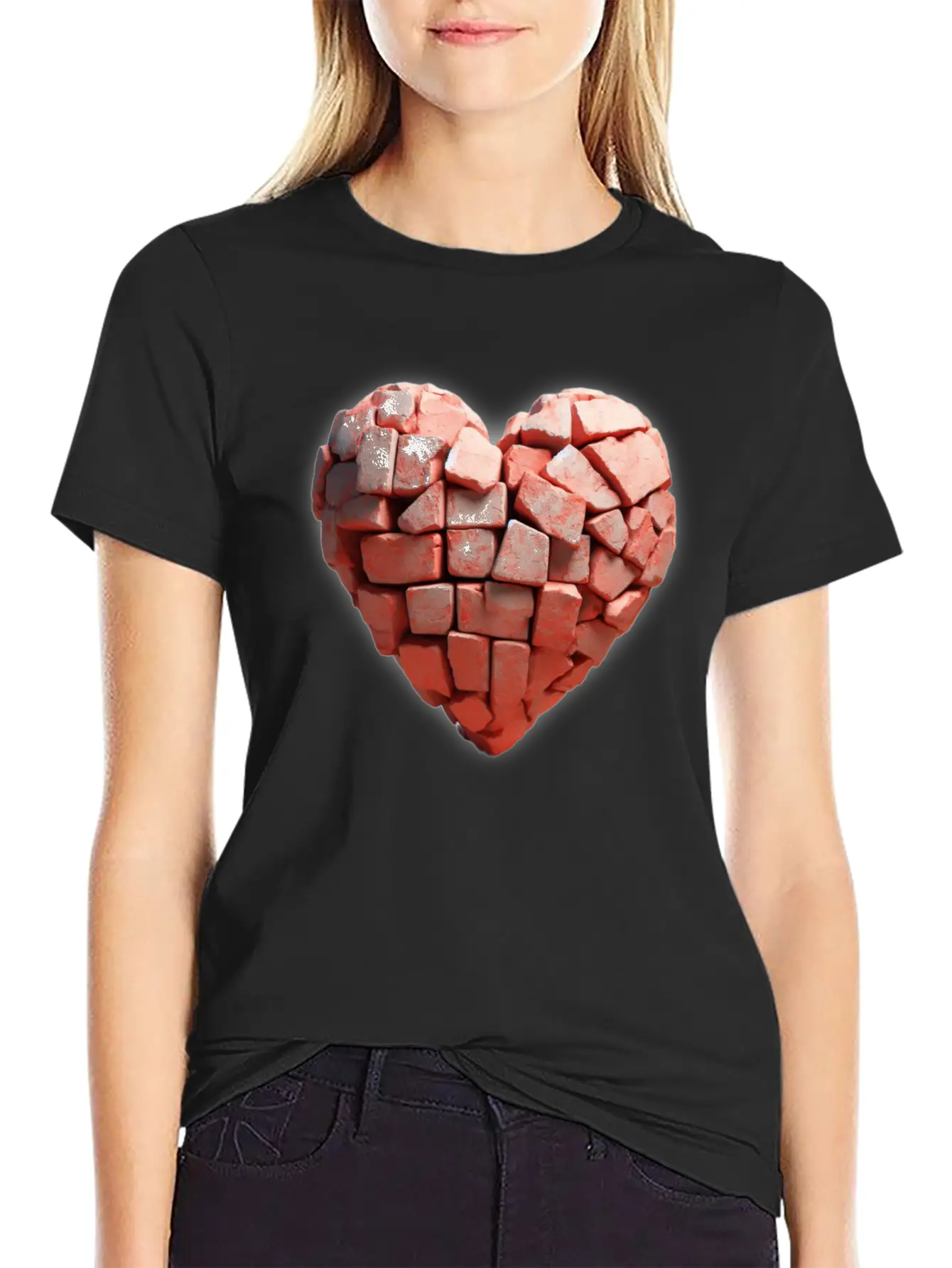 Stone Brick Heart Classic Cotton Tee – Unisex Comfort For Any Season