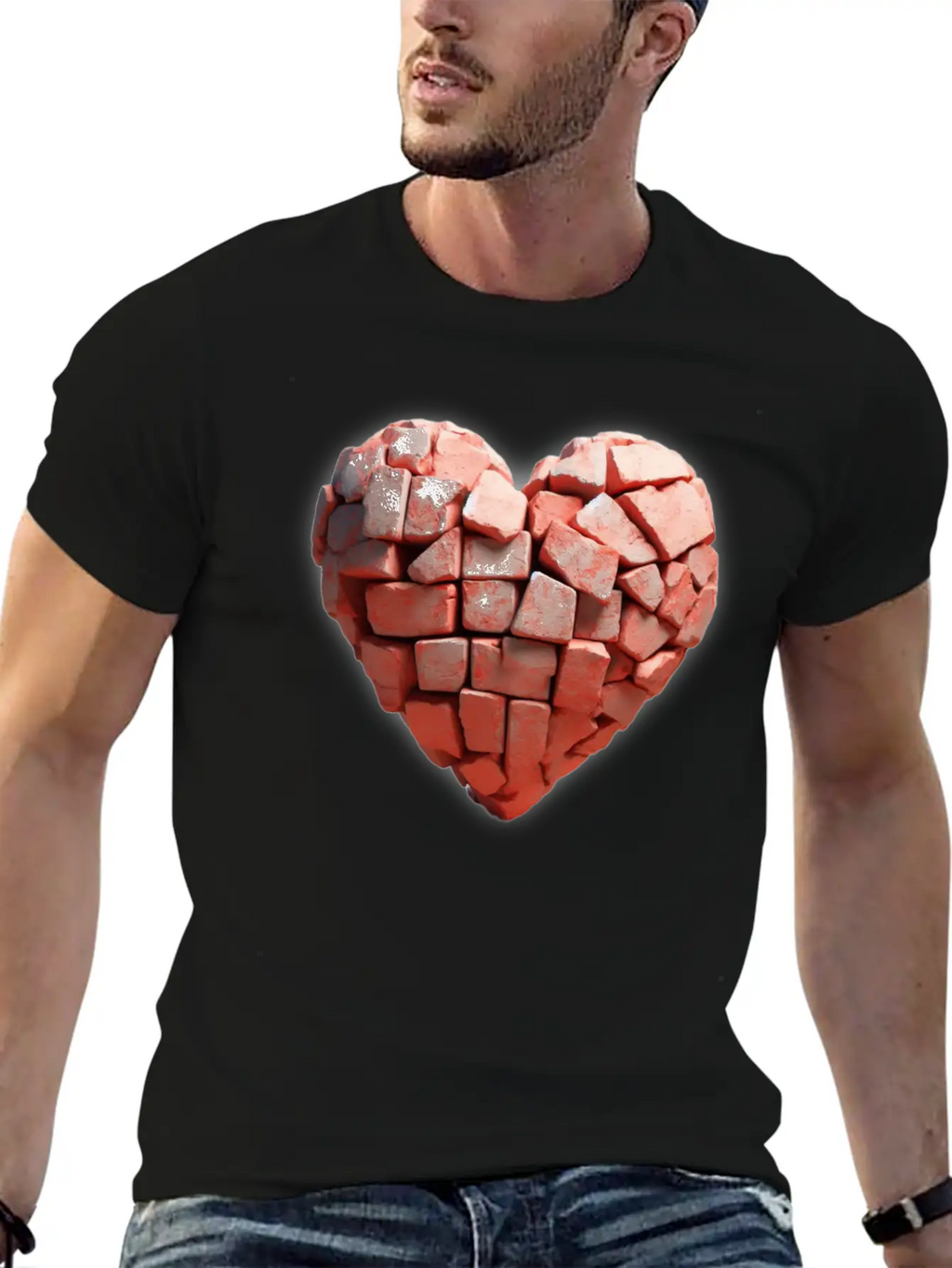 Stone Brick Heart Classic Cotton Tee – Unisex Comfort For Any Season