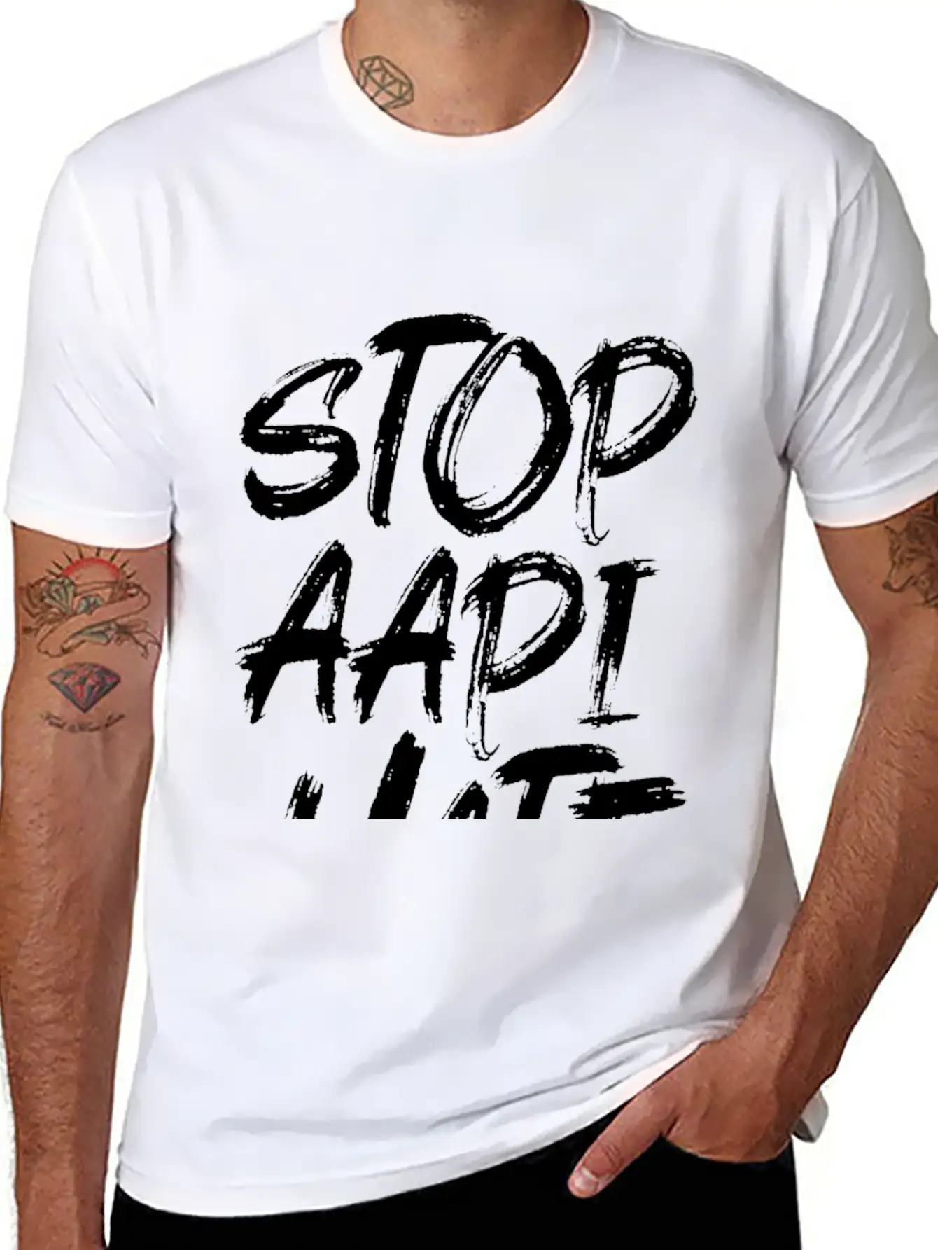 Stop Asian Hate Racist Modern Fit Casual T-Shirt – Clean And Versatile Design