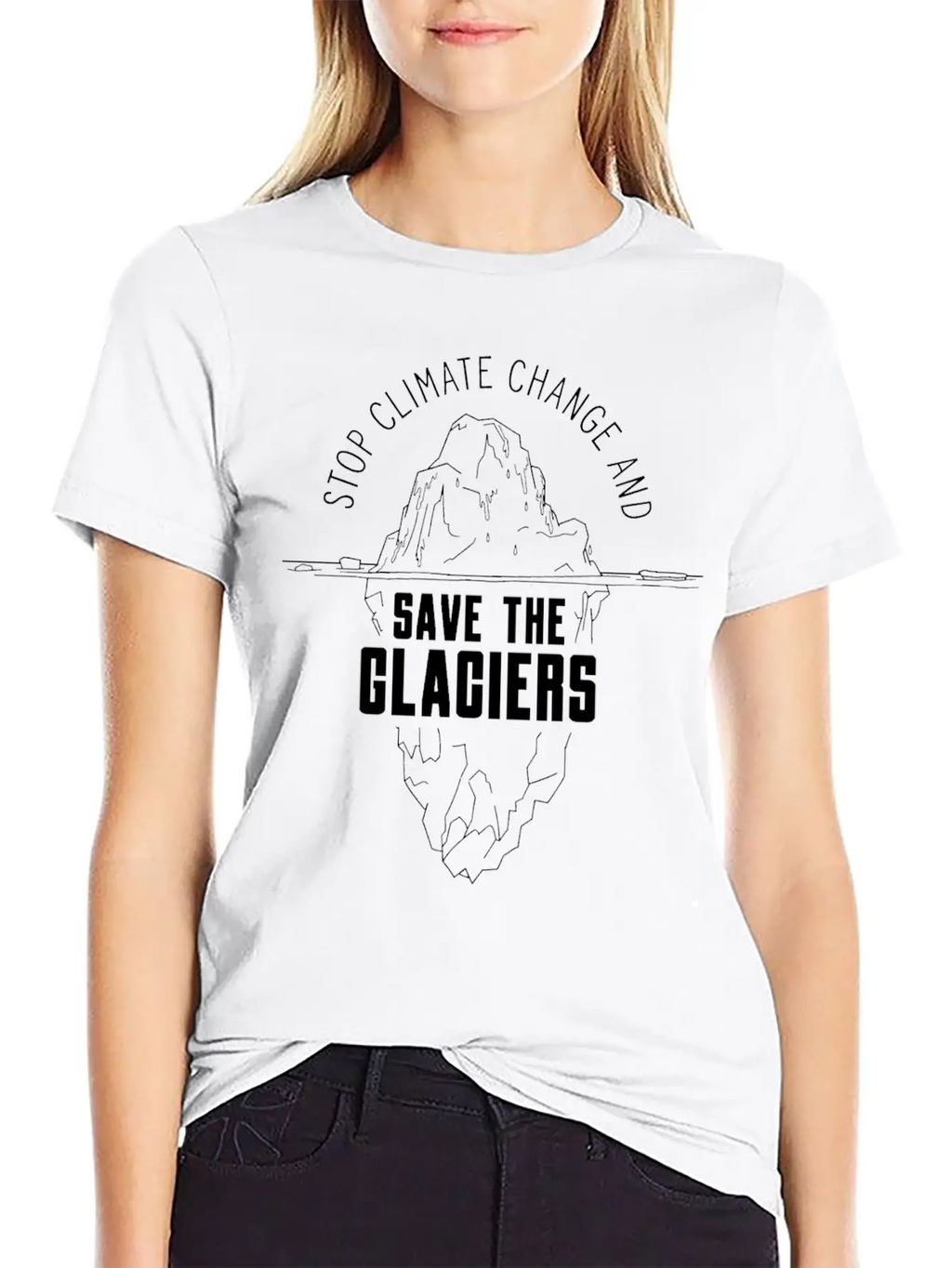 Stop Climate Change & Save The Glaciers Glacier Essential Cotton Tee For Daily Outfits – Unisex Style