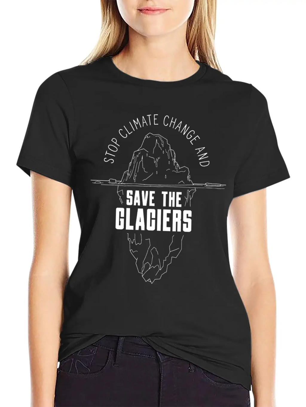 Stop Climate Change & Save The Glaciers Glacier Essential Cotton Tee For Daily Outfits – Unisex Style