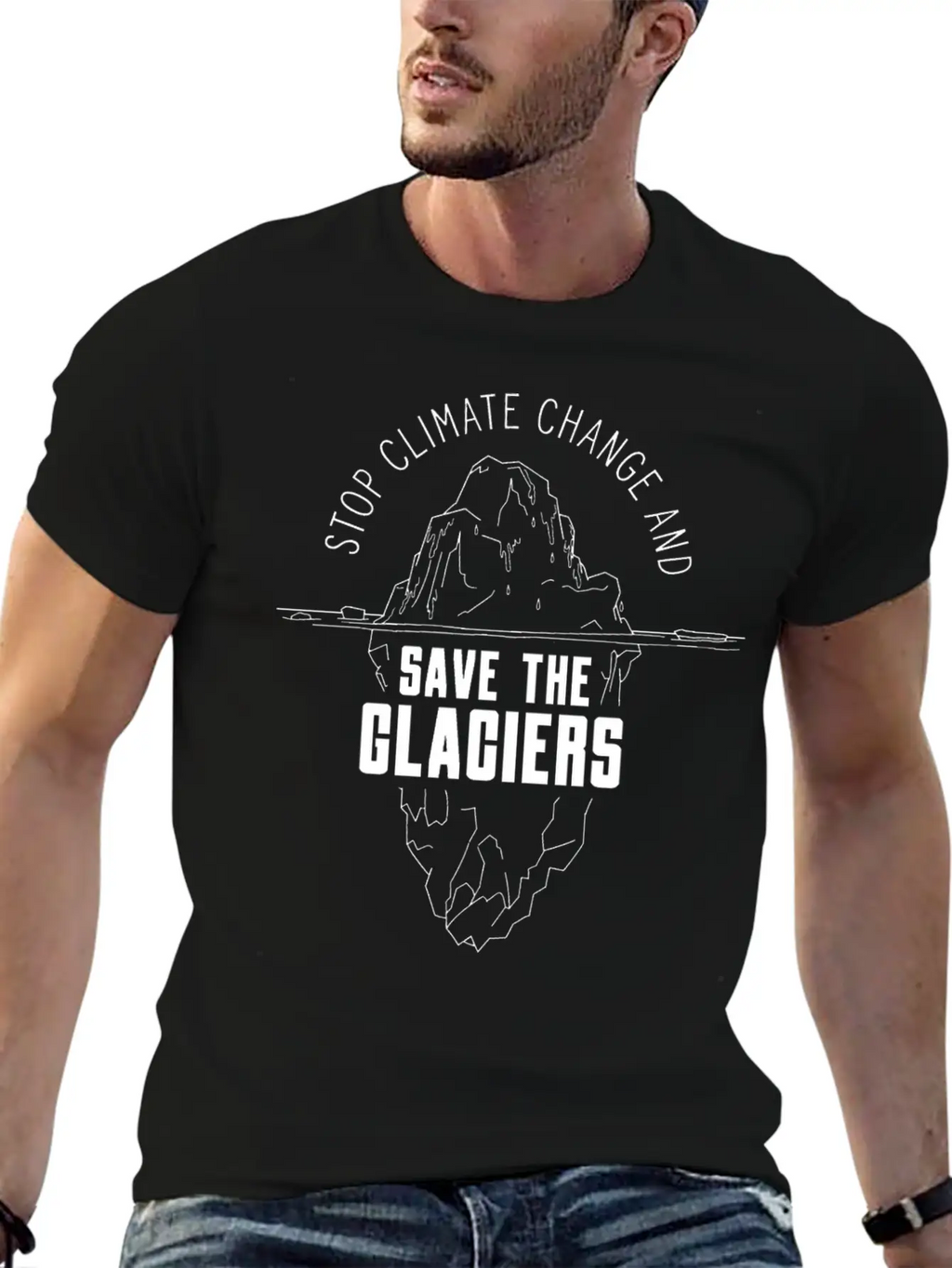 Stop Climate Change & Save The Glaciers Glacier Essential Cotton Tee For Daily Outfits – Unisex Style