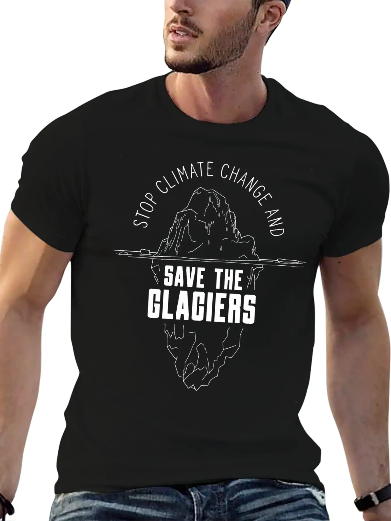 Stop Climate Change & Save The Glaciers Glacier Essential Cotton Tee For Daily Outfits – Unisex Style