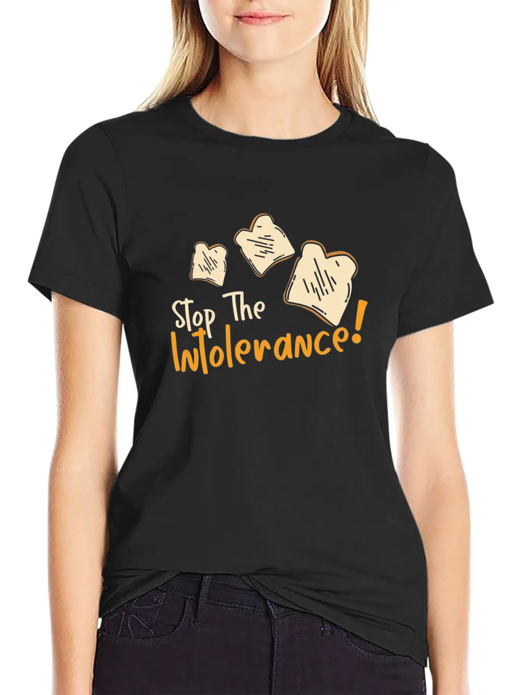 Stop The Intolerance Food Allergy Awareness Breathable Graphic T-Shirt – Perfect For Casual Days