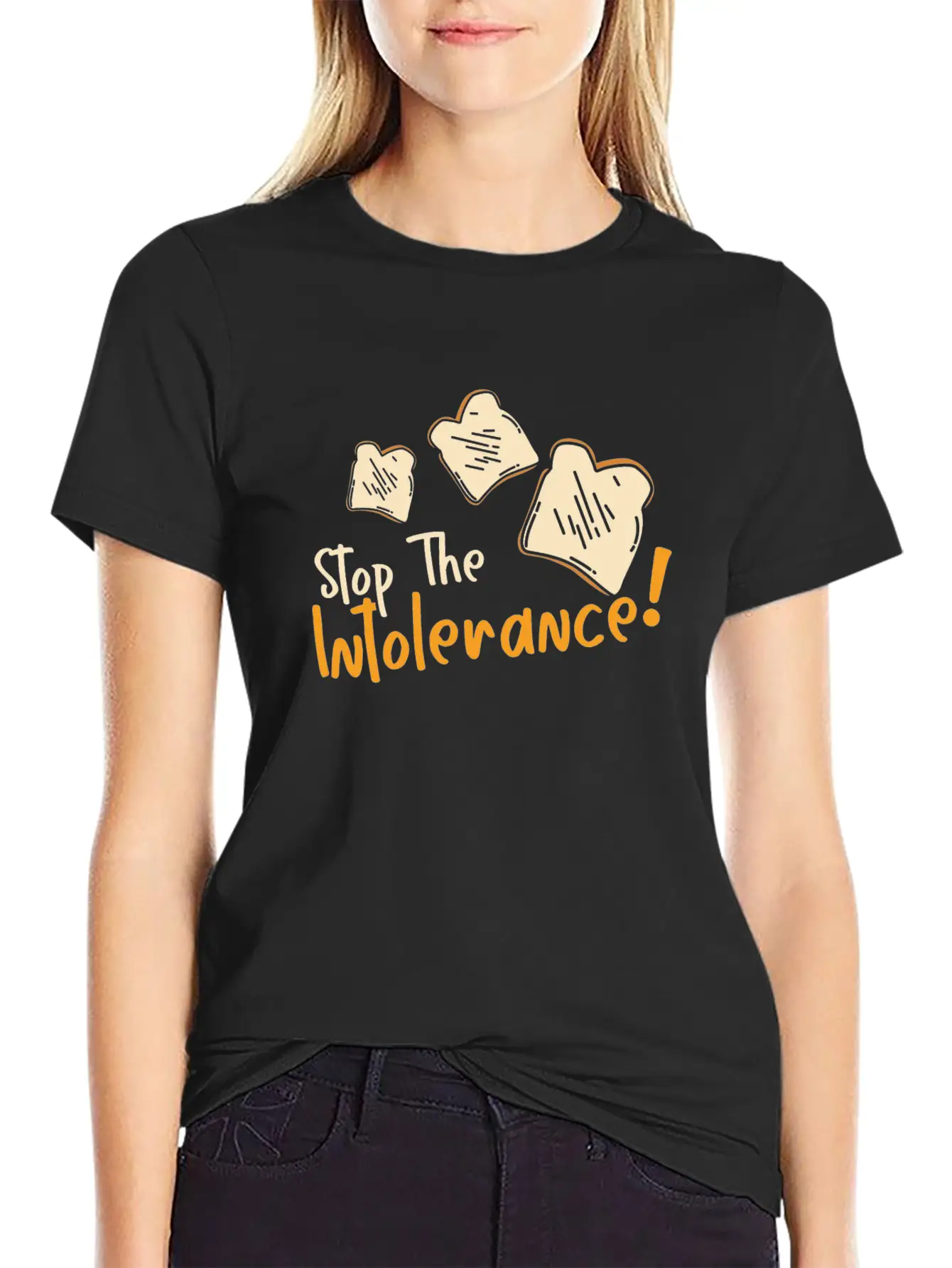 Stop The Intolerance Food Allergy Awareness Breathable Graphic T-Shirt – Perfect For Casual Days