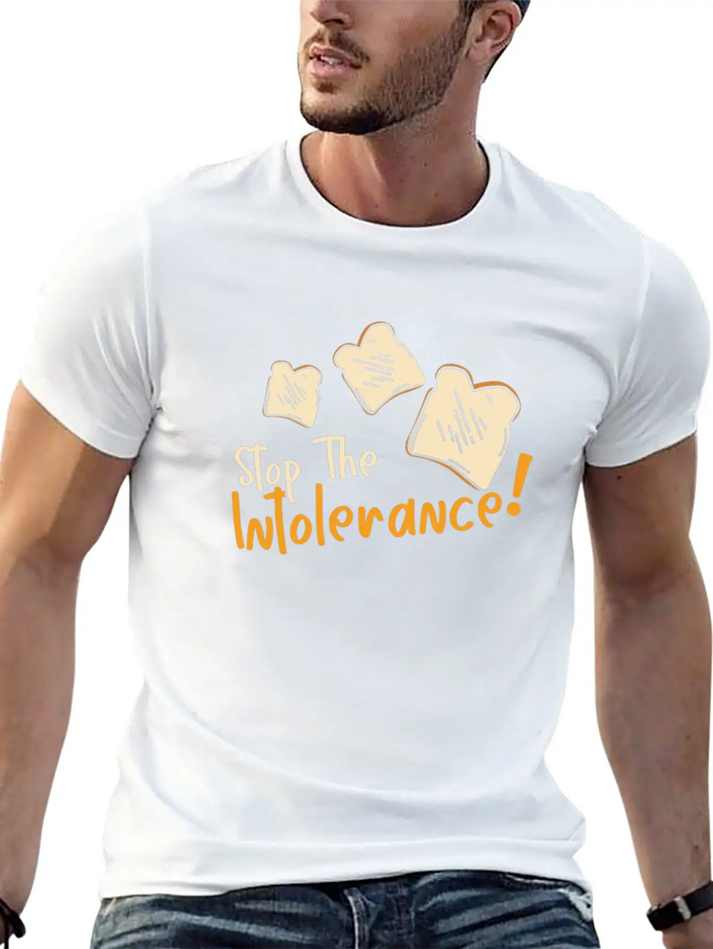 Stop The Intolerance Food Allergy Awareness Breathable Graphic T-Shirt – Perfect For Casual Days