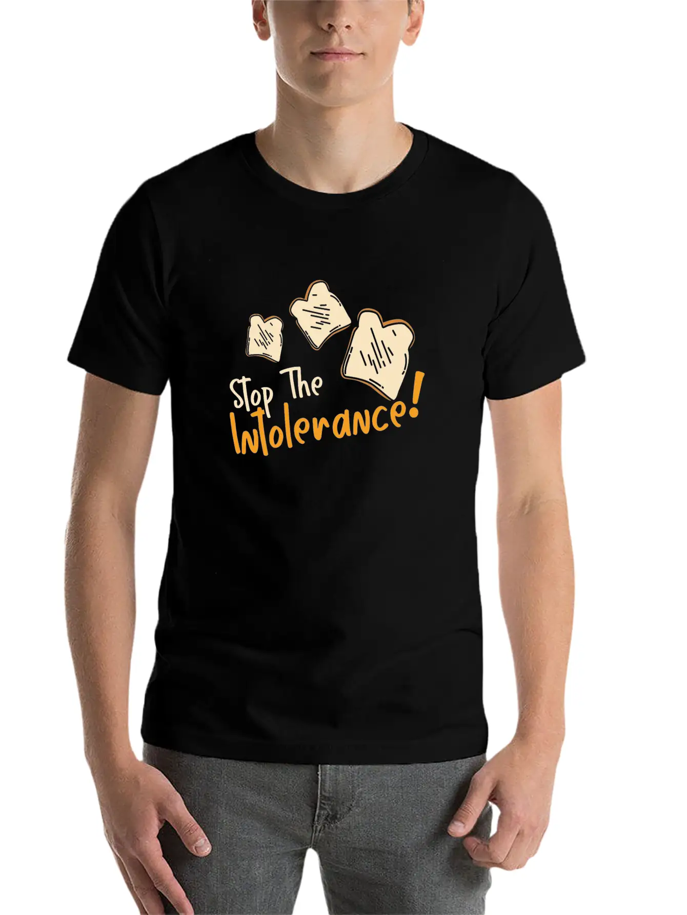 Stop The Intolerance Food Allergy Awareness Breathable Graphic T-Shirt – Perfect For Casual Days