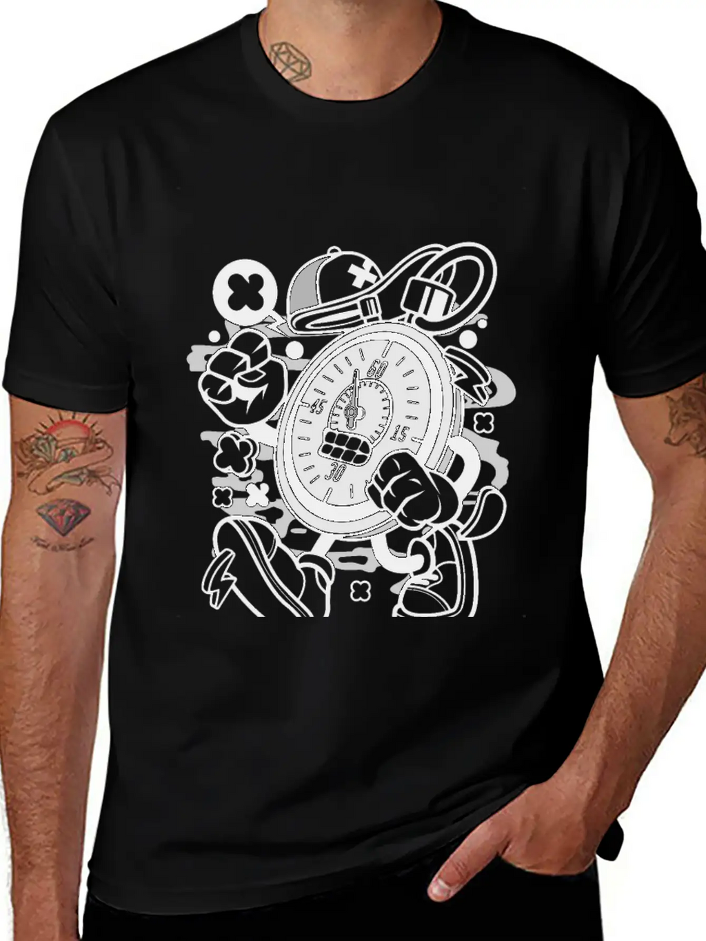 Stopwatch For Animated Characters Comics And Pop C Unisex Casual T-Shirt – Clean Design For Daily Comfort