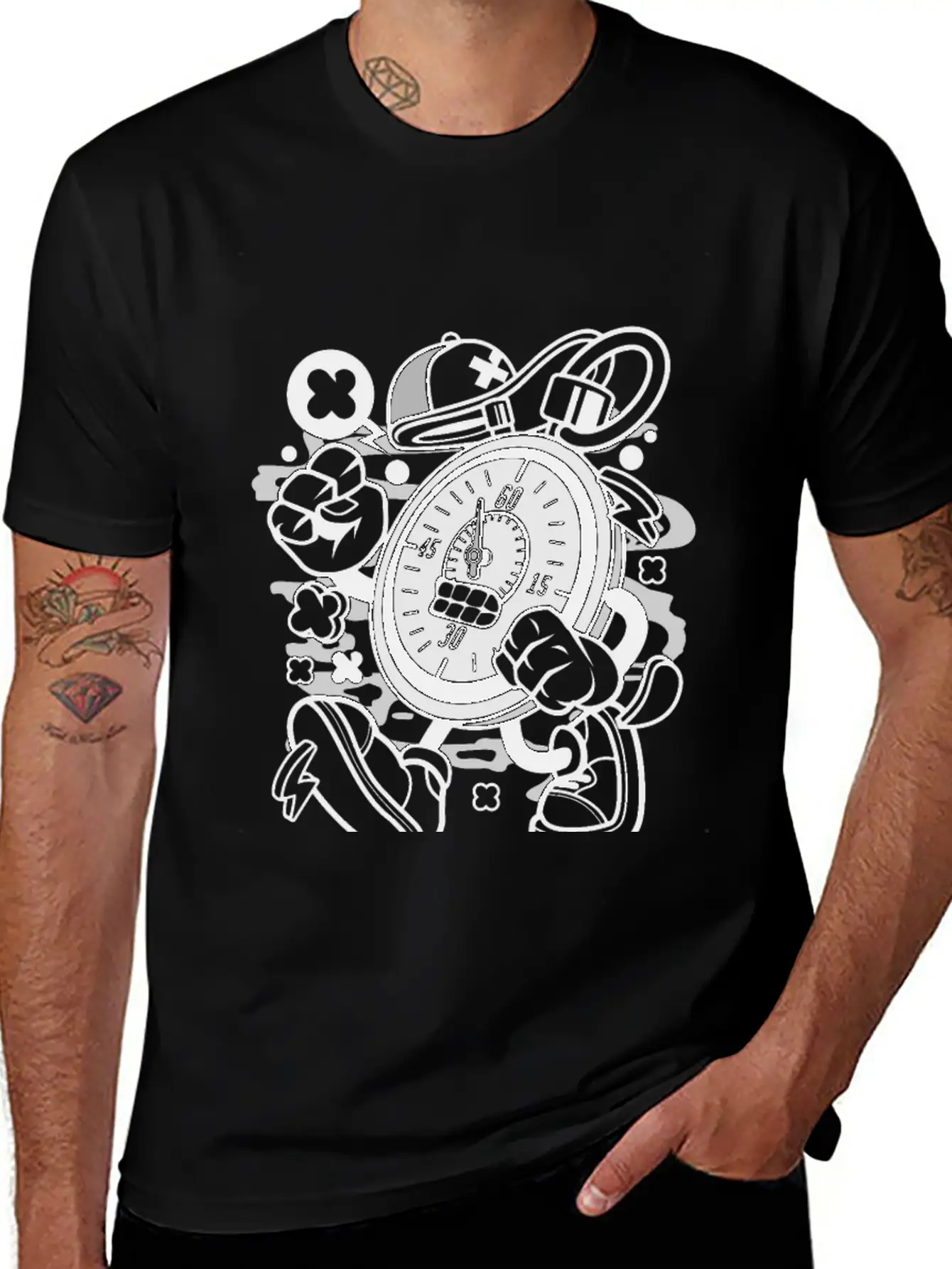 Stopwatch For Animated Characters Comics And Pop C Unisex Casual T-Shirt – Clean Design For Daily Comfort