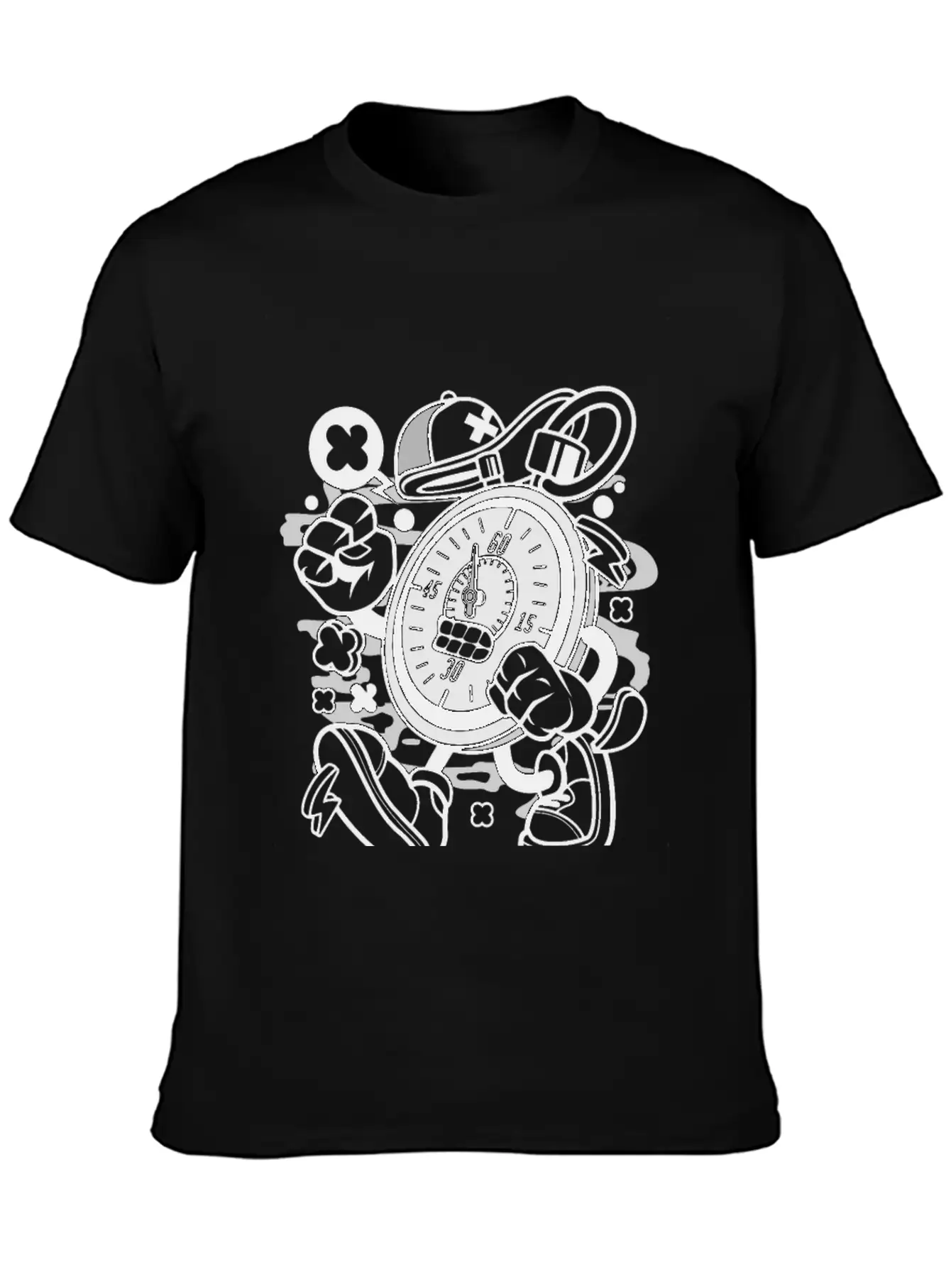 Stopwatch For Animated Characters Comics And Pop C Unisex Casual T-Shirt – Clean Design For Daily Comfort