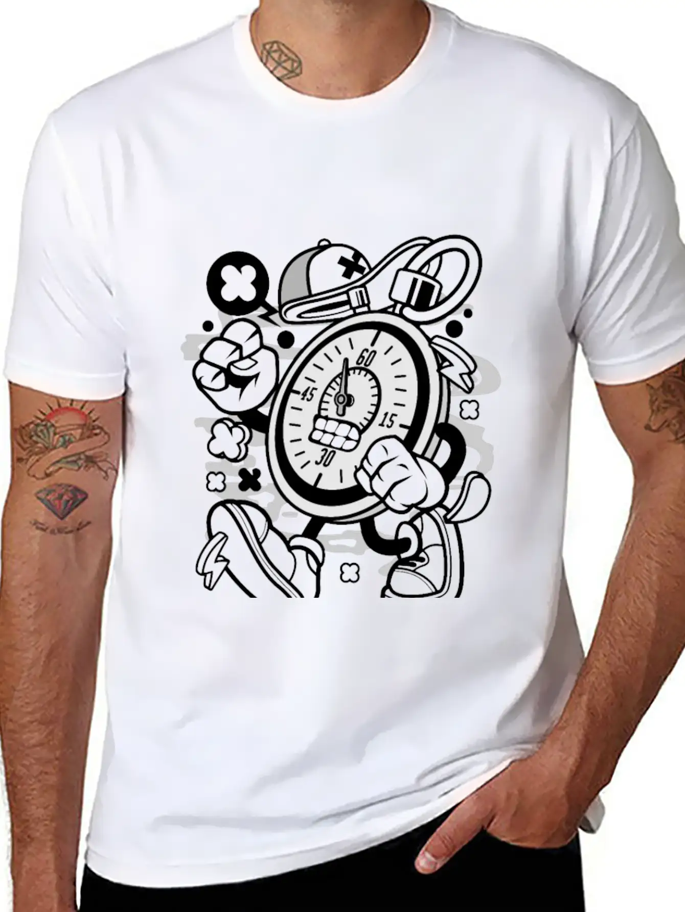 Stopwatch For Animated Characters Comics And Pop C Unisex Casual T-Shirt – Clean Design For Daily Comfort