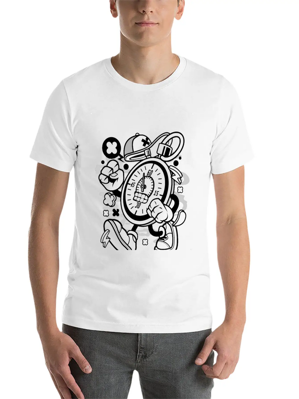Stopwatch For Animated Characters Comics And Pop C Unisex Casual T-Shirt – Clean Design For Daily Comfort