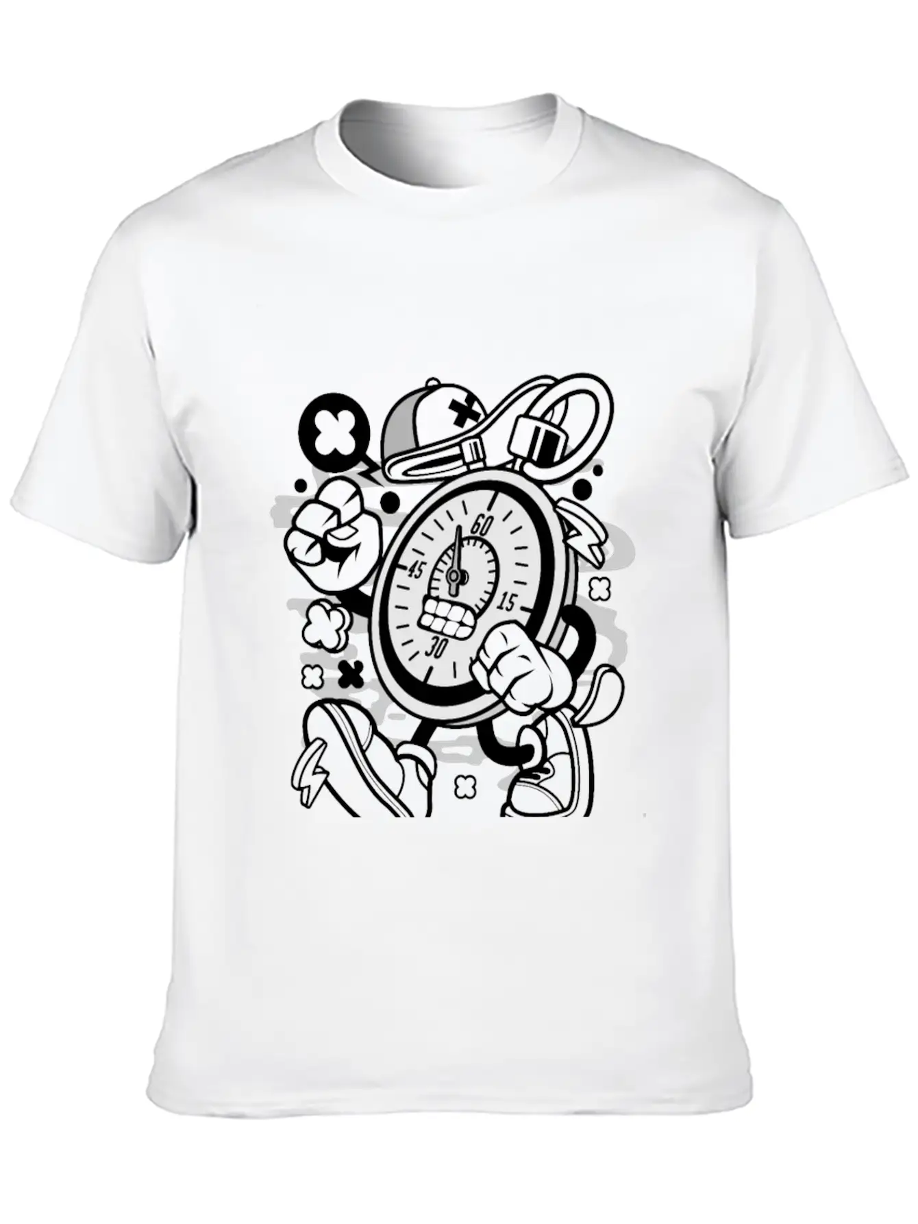 Stopwatch For Animated Characters Comics And Pop C Unisex Casual T-Shirt – Clean Design For Daily Comfort