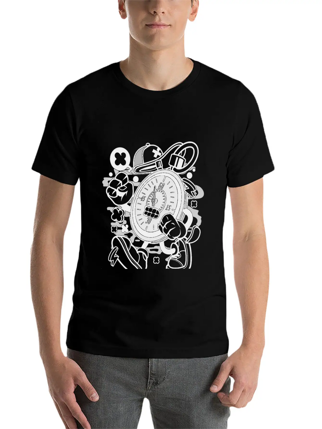 Stopwatch For Animated Characters Comics And Pop C Unisex Casual T-Shirt – Clean Design For Daily Comfort