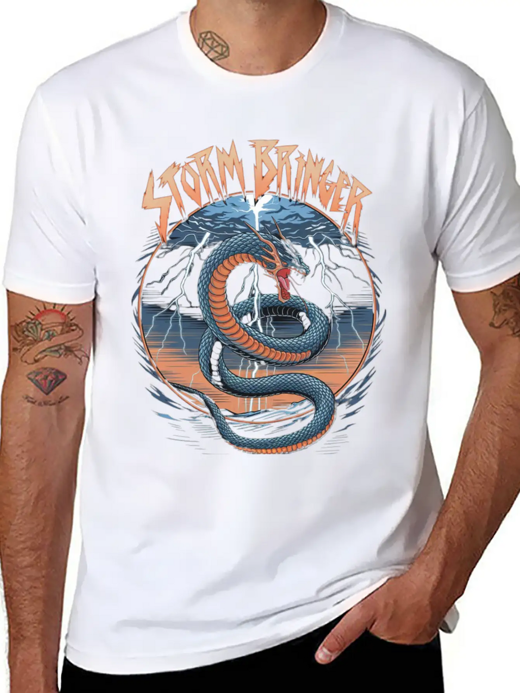 Storm Bringer Serpent Essential Cotton Tee For Daily Outfits – Unisex Style