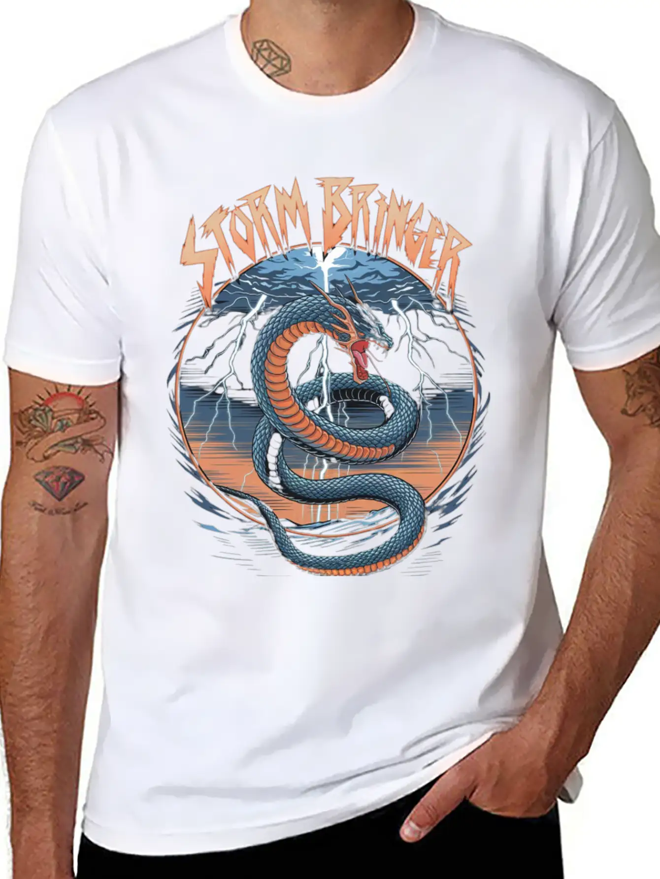 Storm Bringer Serpent Essential Cotton Tee For Daily Outfits – Unisex Style