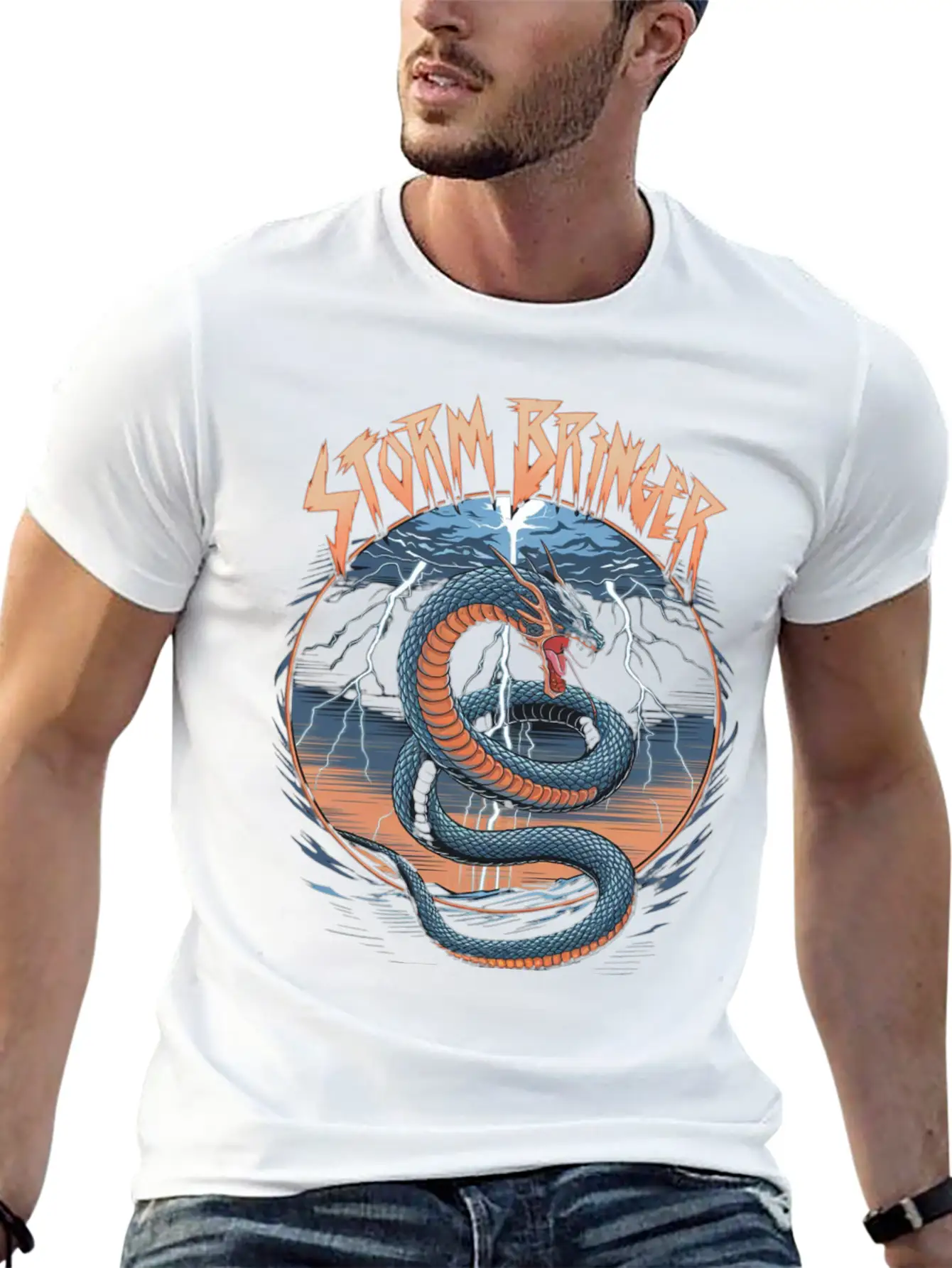 Storm Bringer Serpent Essential Cotton Tee For Daily Outfits – Unisex Style