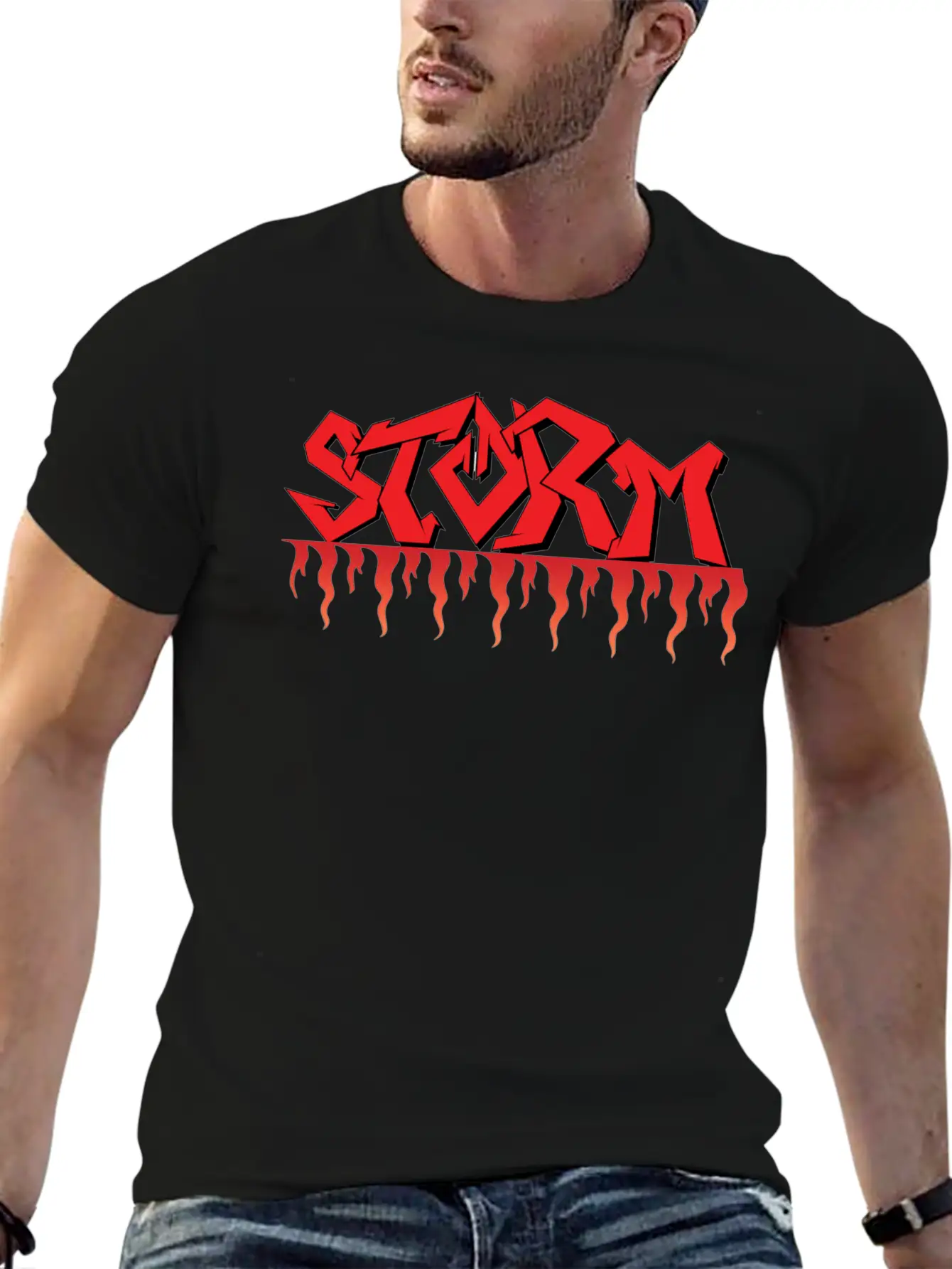 Storm Logo,sports Typographylogo,Melbourne Storm, Basic Graphic T-Shirt – Daily Comfort In Soft Cotton