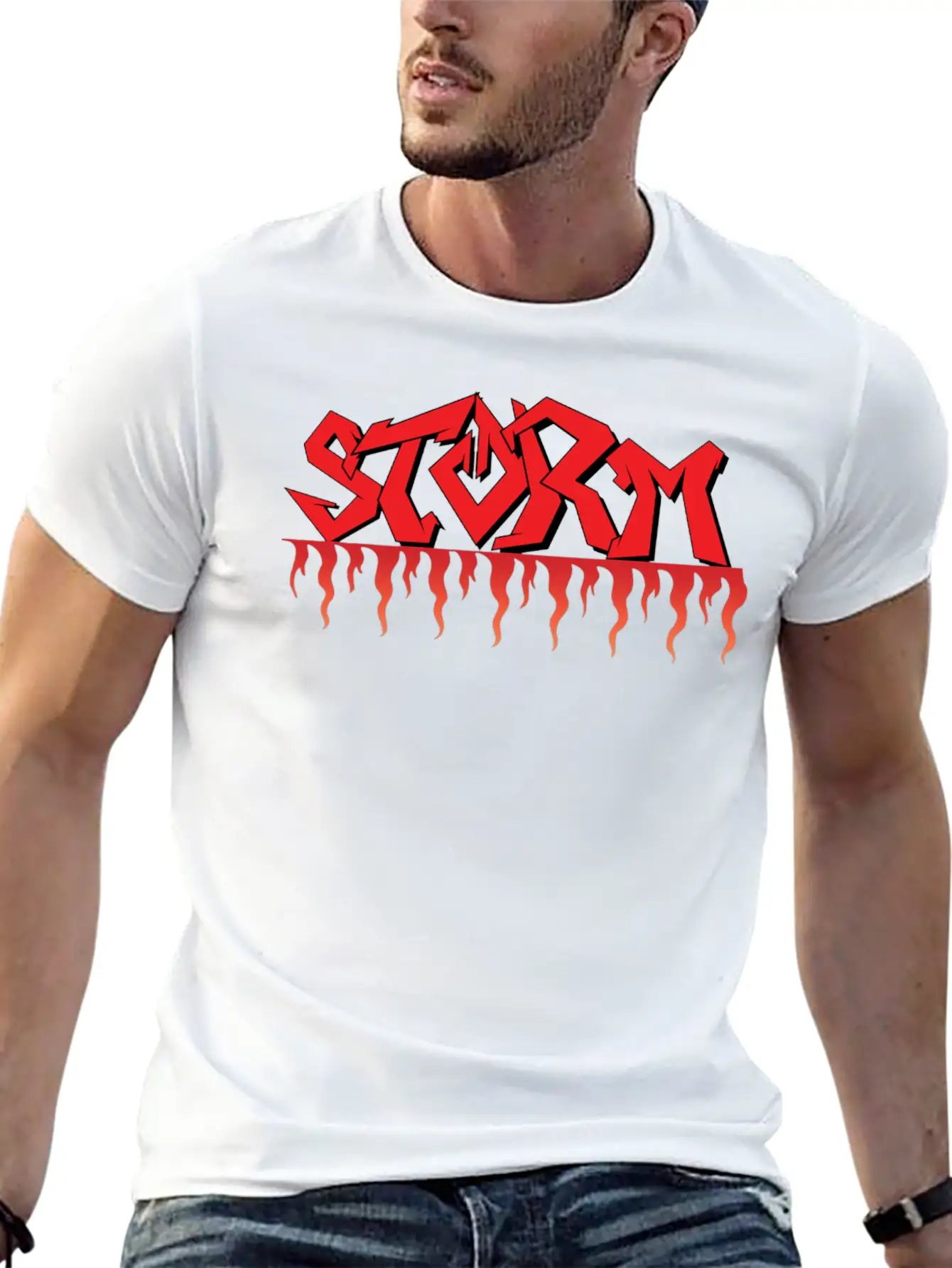 Storm Logo,sports Typographylogo,Melbourne Storm, Basic Graphic T-Shirt – Daily Comfort In Soft Cotton