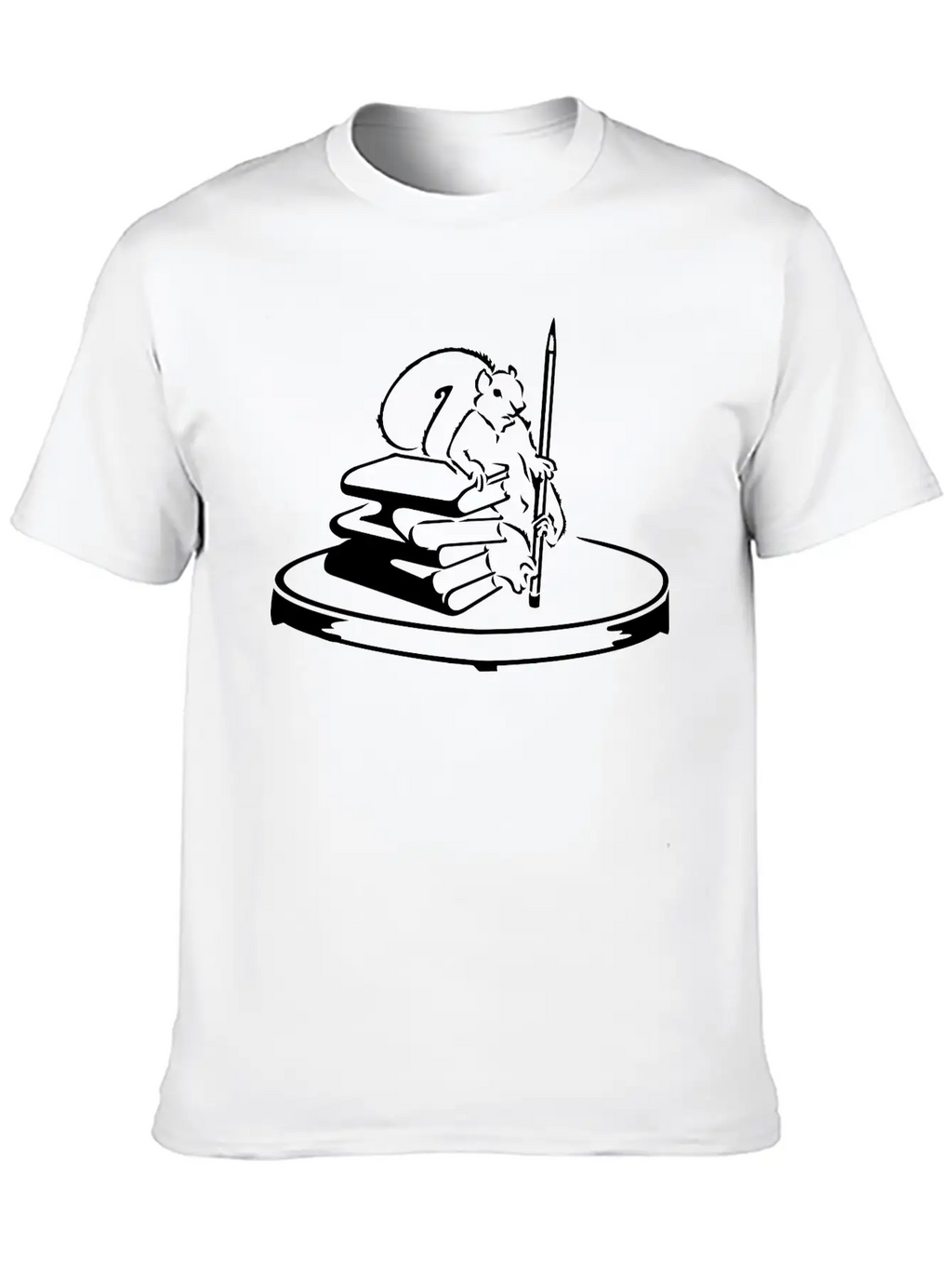 Story Collector Squirrel With Books & Pencil (1c) Classic Cotton Tee – Unisex Comfort For Any Season