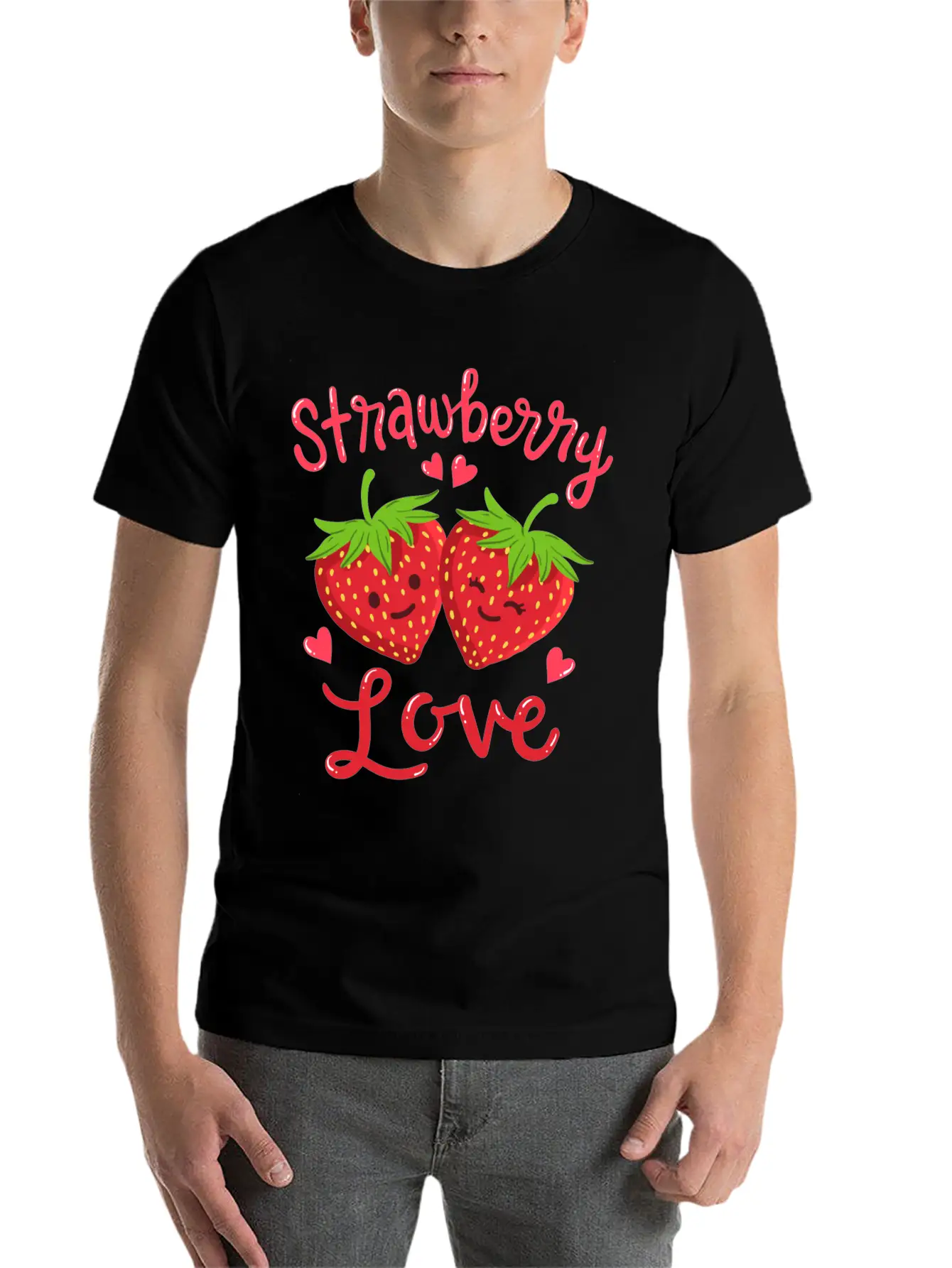 Strawberry Kawaii Stylish Everyday T-Shirt – Unisex Basic Cotton Tee