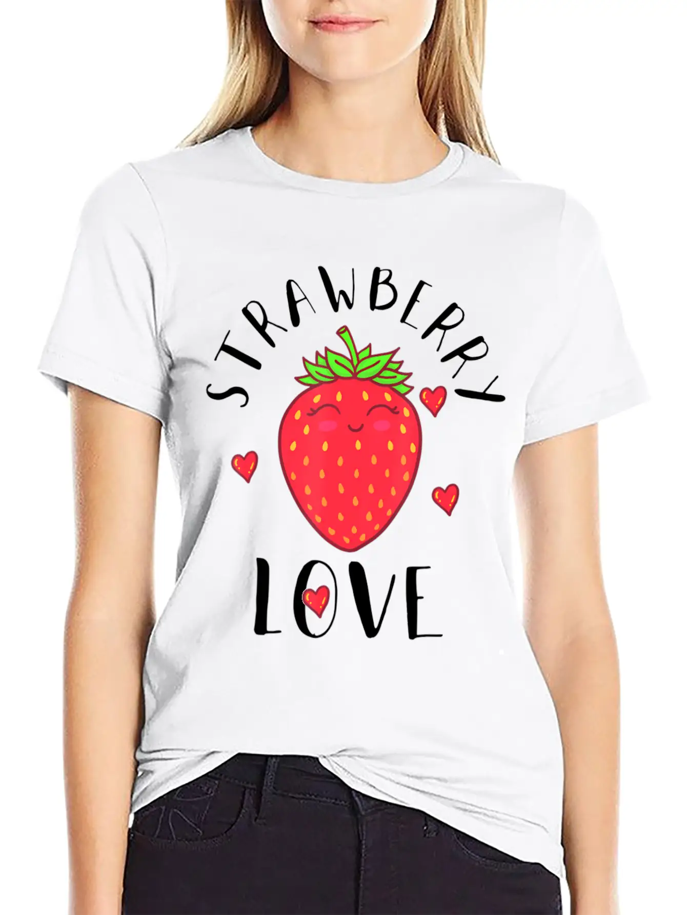 Strawberry Love Lover Fruit Smiling Farmer Greengr Breathable Graphic T-Shirt – Perfect For Casual Days