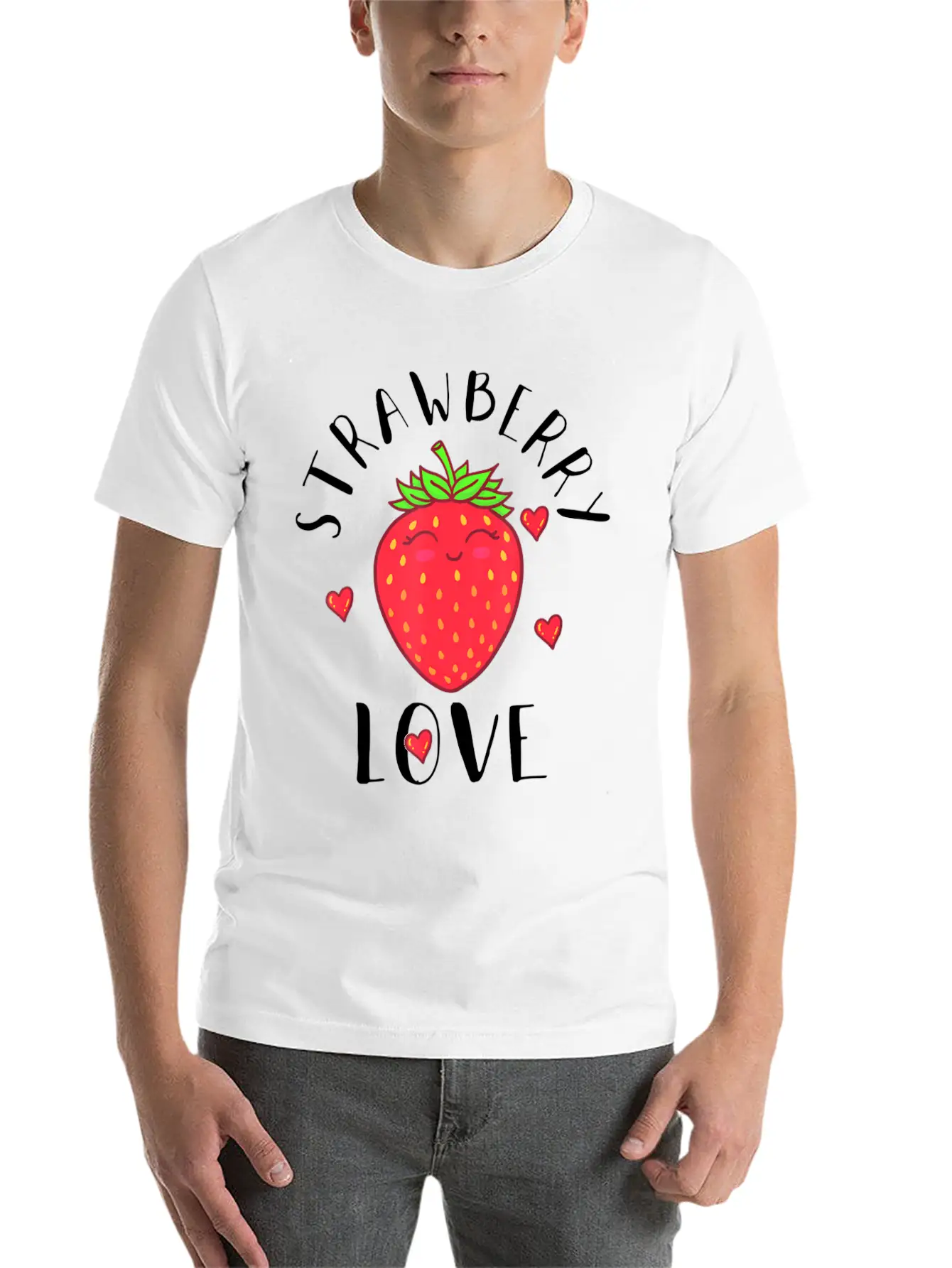 Strawberry Love Lover Fruit Smiling Farmer Greengr Breathable Graphic T-Shirt – Perfect For Casual Days