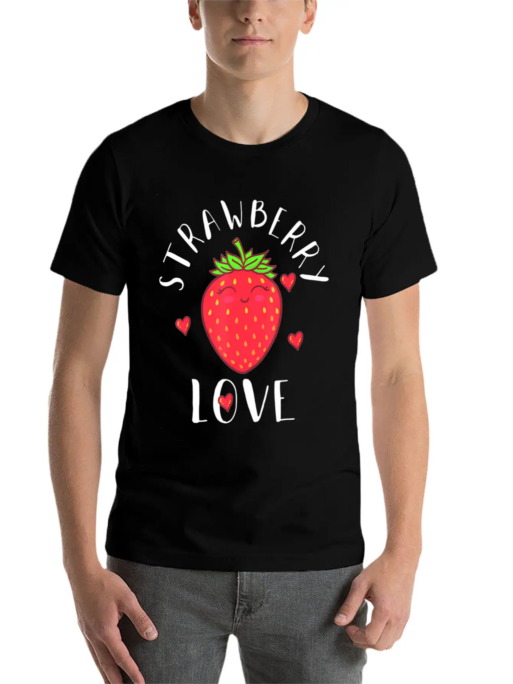 Strawberry Love Lover Fruit Smiling Farmer Greengr Breathable Graphic T-Shirt – Perfect For Casual Days