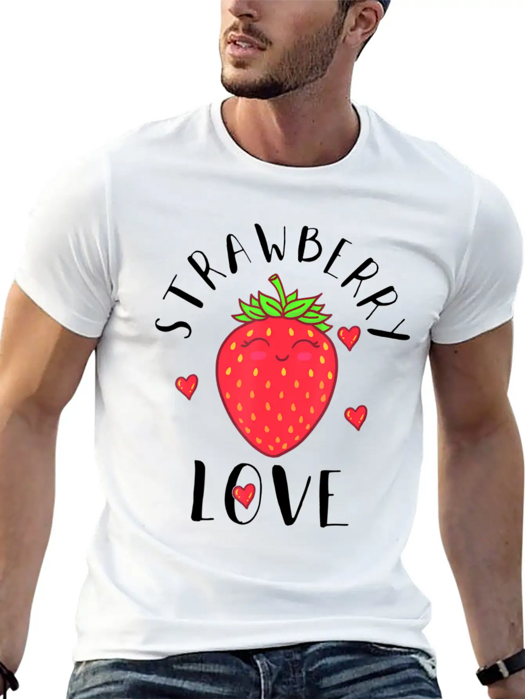 Strawberry Love Lover Fruit Smiling Farmer Greengr Breathable Graphic T-Shirt – Perfect For Casual Days