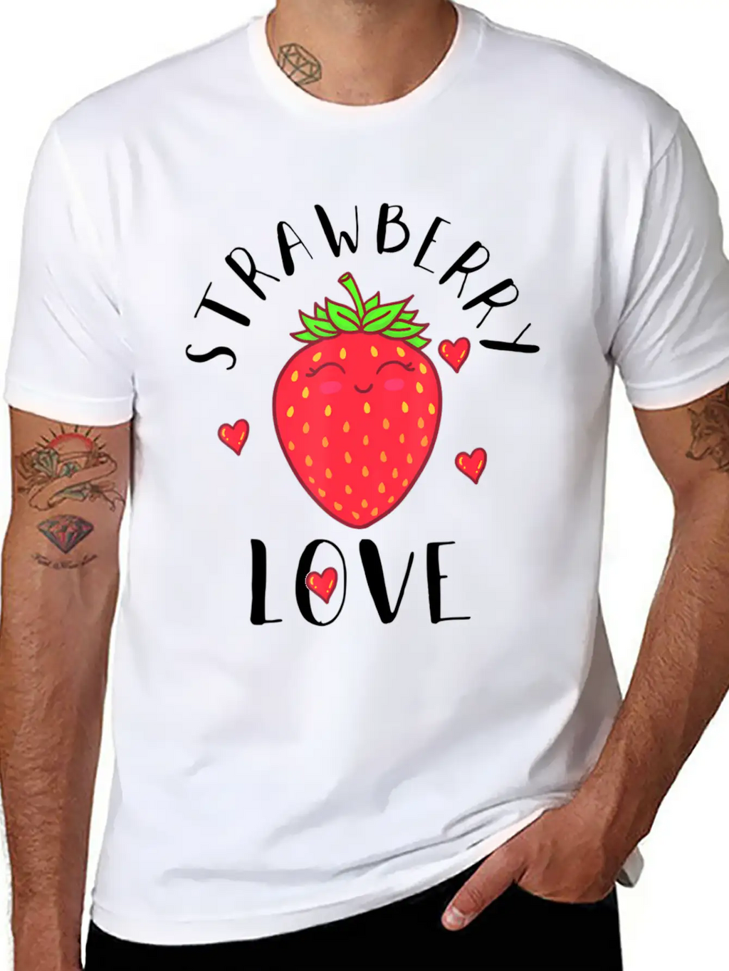 Strawberry Love Lover Fruit Smiling Farmer Greengr Breathable Graphic T-Shirt – Perfect For Casual Days
