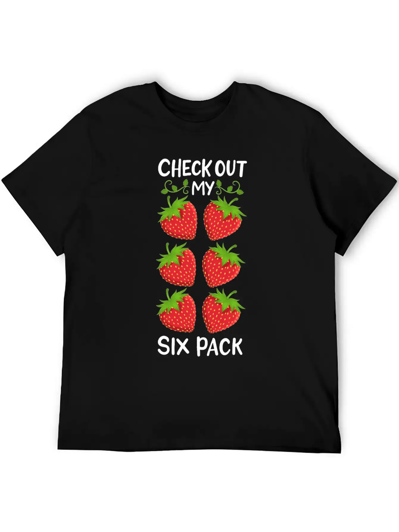 Strawberry Six Pack Workout Basic Graphic T-Shirt – Daily Comfort In Soft Cotton
