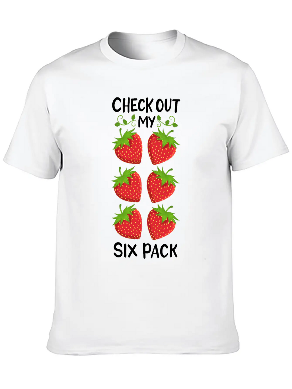 Strawberry Six Pack Workout Basic Graphic T-Shirt – Daily Comfort In Soft Cotton