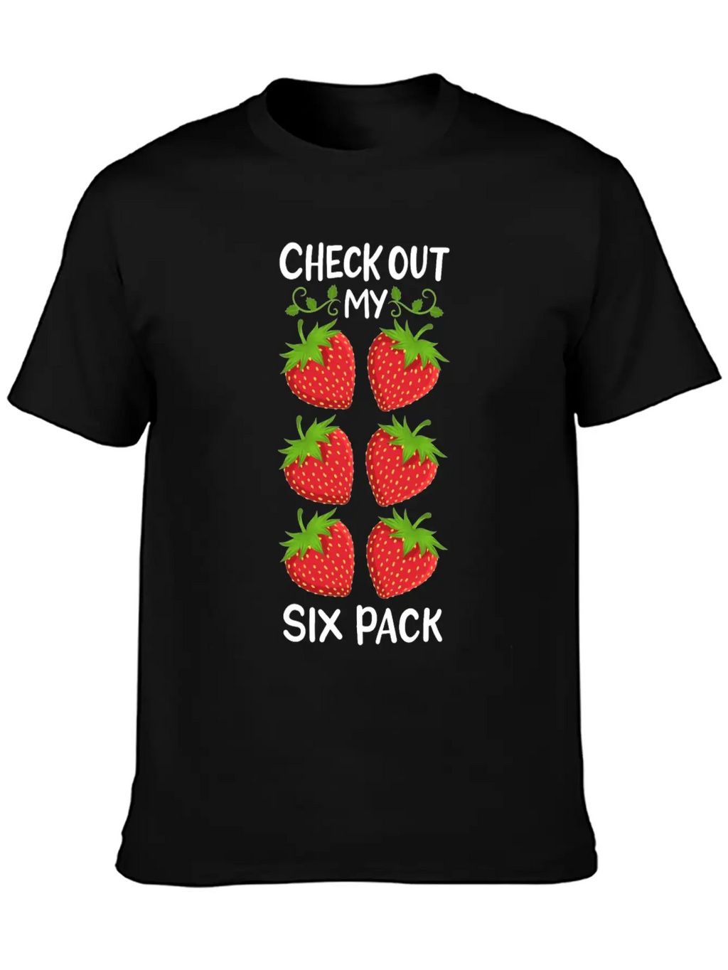 Strawberry Six Pack Workout Basic Graphic T-Shirt – Daily Comfort In Soft Cotton