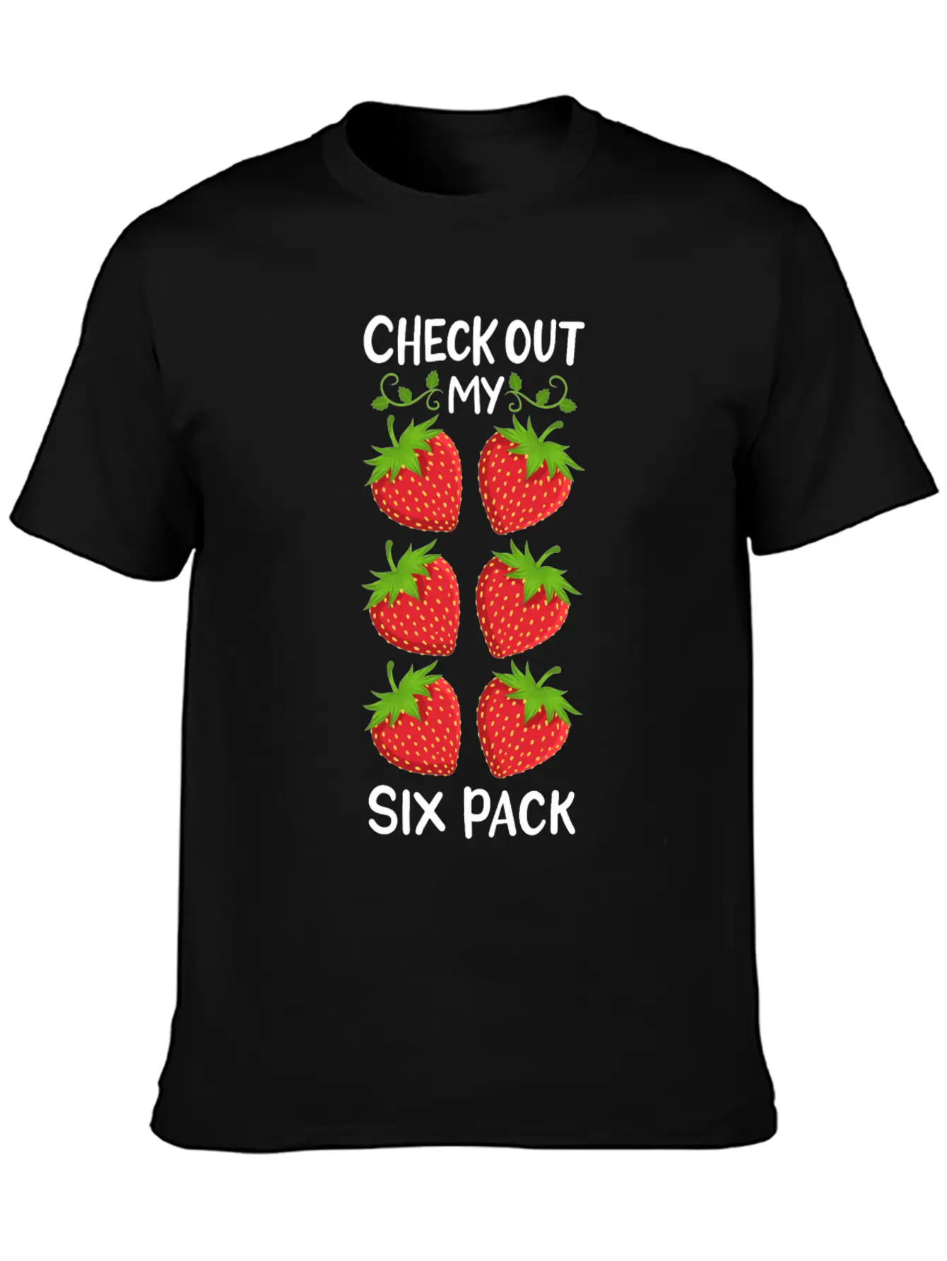 Strawberry Six Pack Workout Basic Graphic T-Shirt – Daily Comfort In Soft Cotton