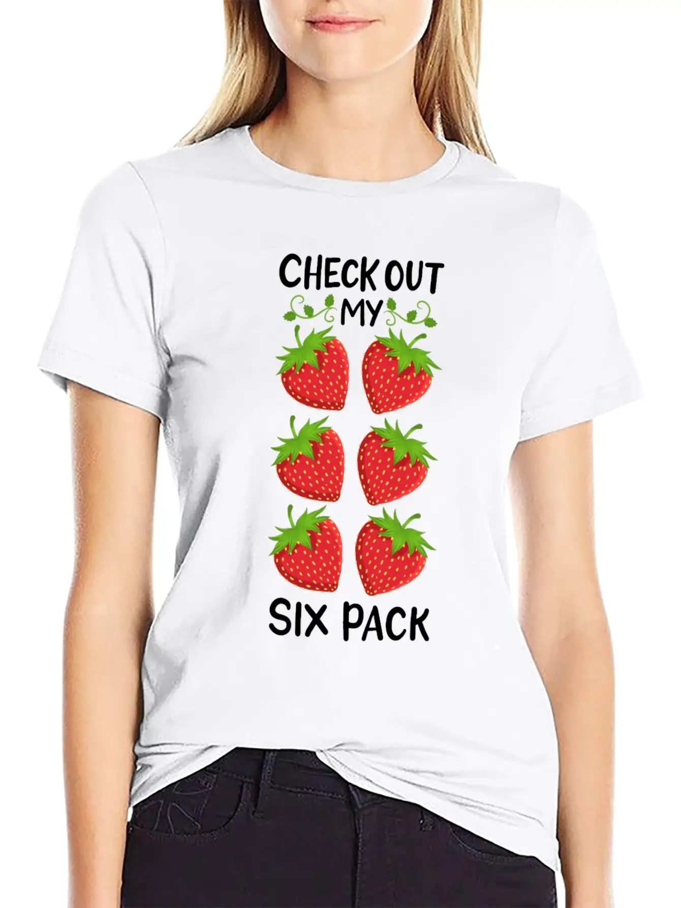 Strawberry Six Pack Workout Basic Graphic T-Shirt – Daily Comfort In Soft Cotton